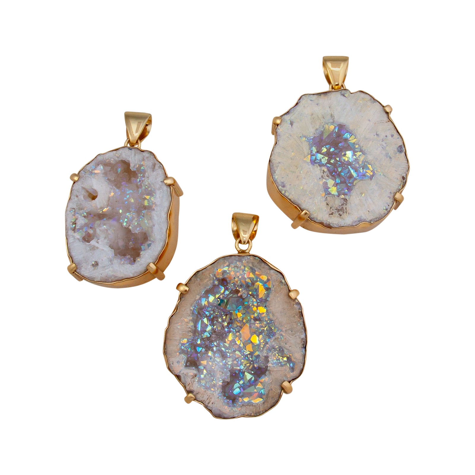 Alchemia Geode Prong and Bezel Set Pendant | Charles Albert Jewelry