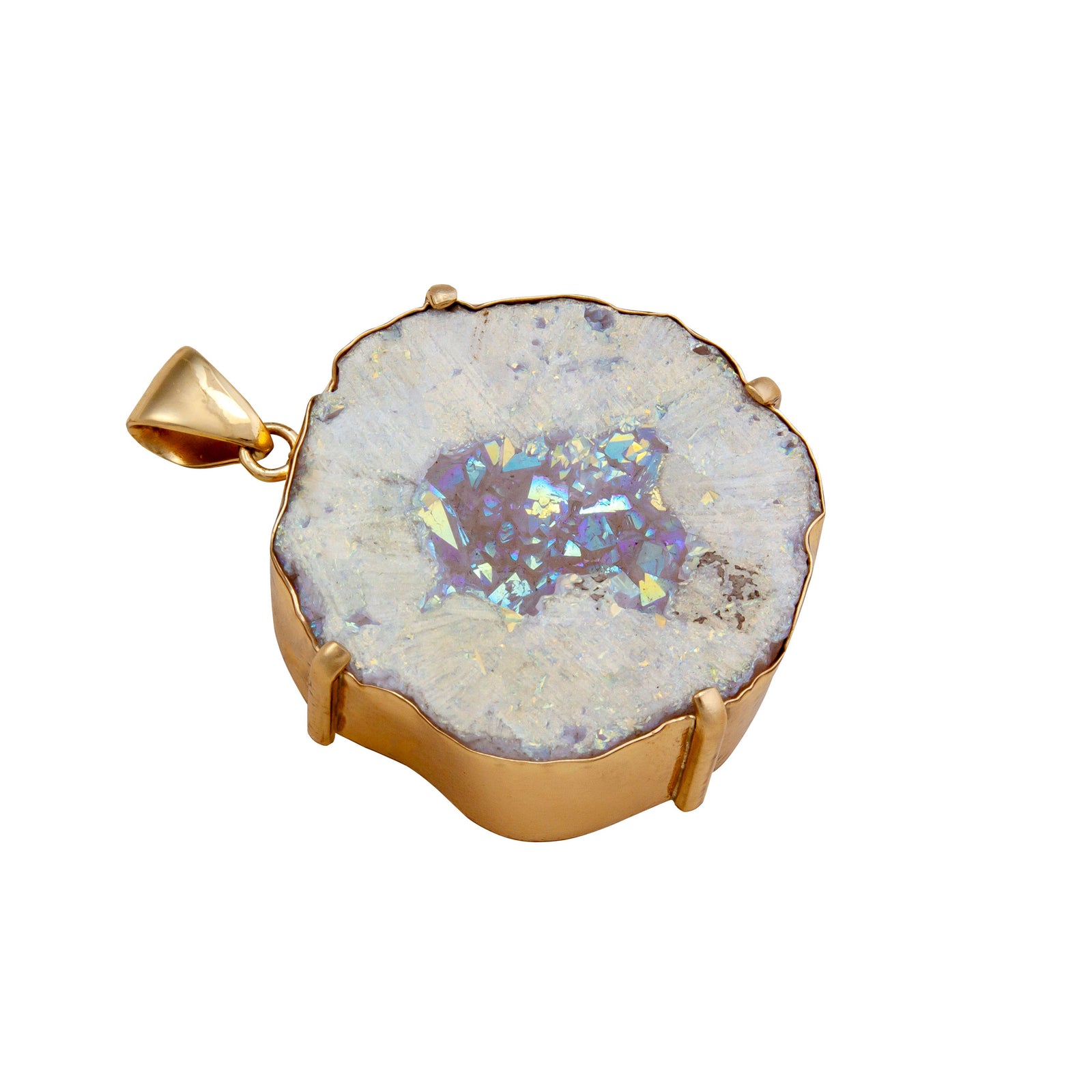 Alchemia Geode Prong and Bezel Set Pendant | Charles Albert Jewelry