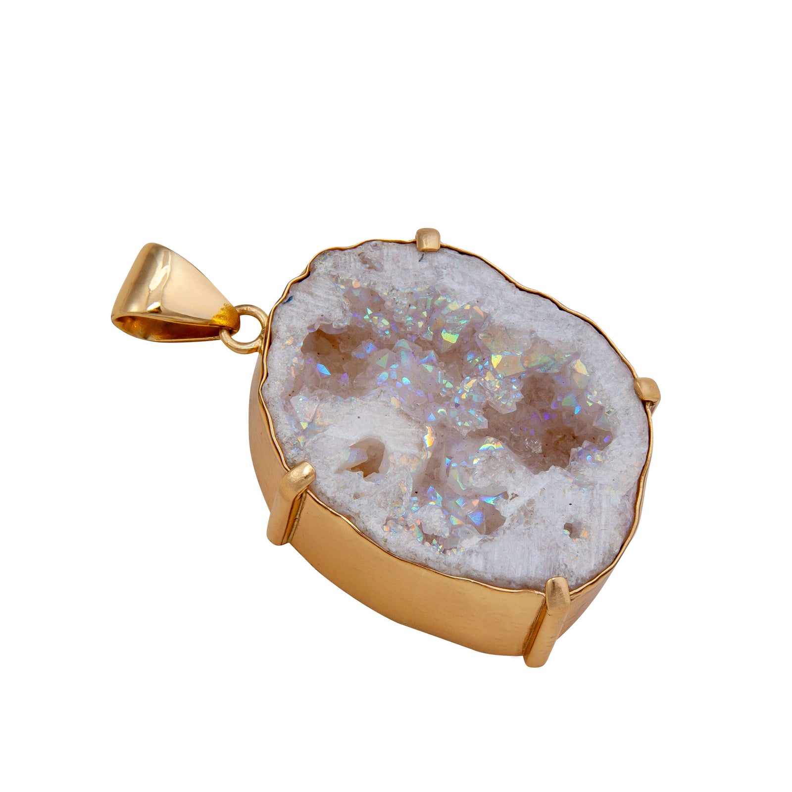 Alchemia Geode Prong and Bezel Set Pendant | Charles Albert Jewelry