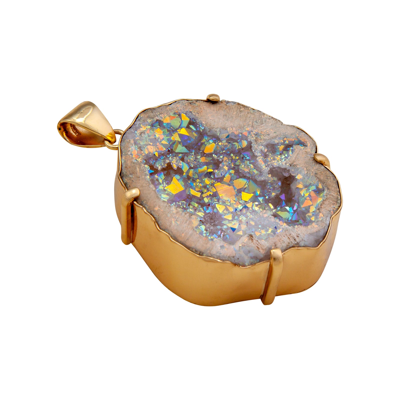 Alchemia Geode Prong and Bezel Set Pendant | Charles Albert Jewelry