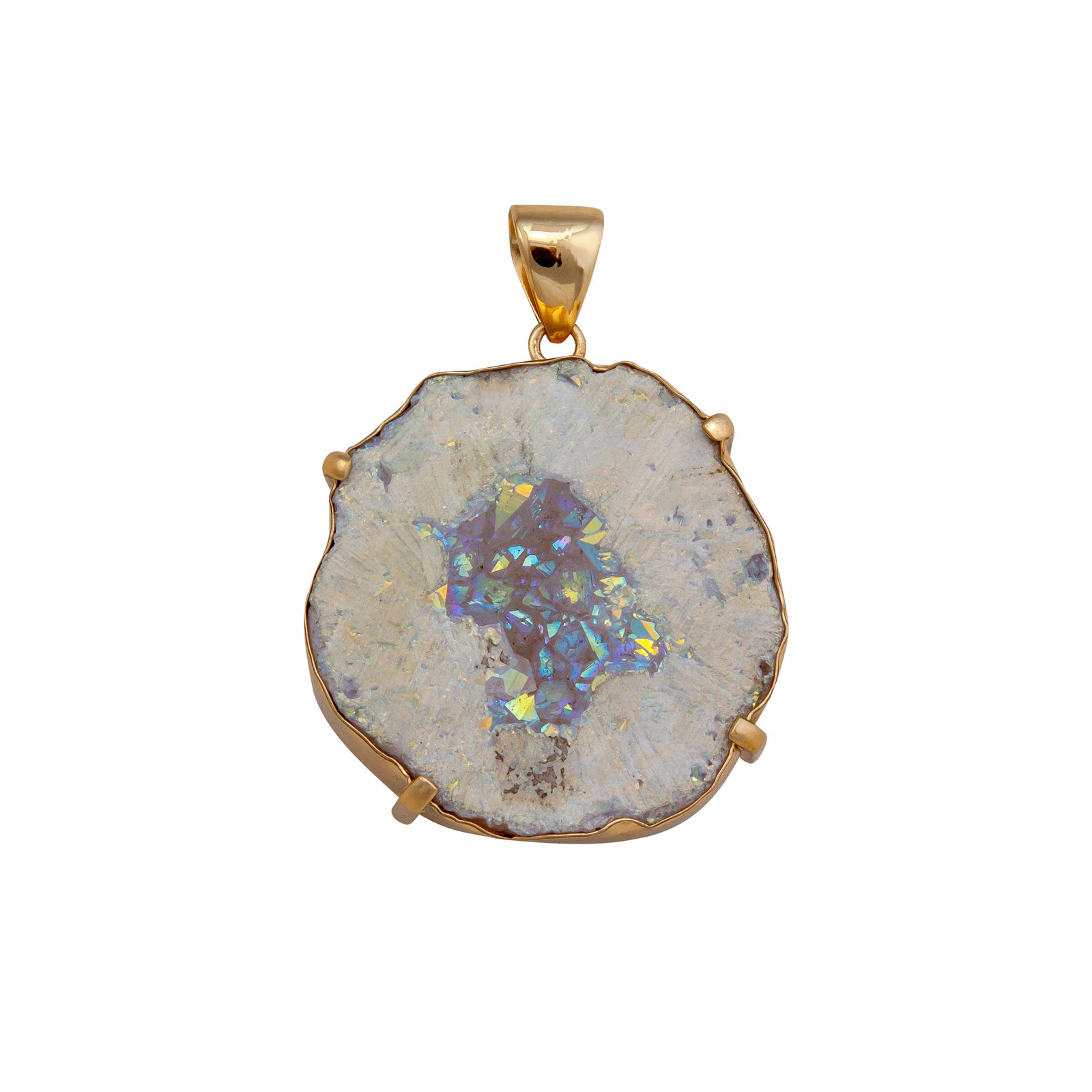 Alchemia Geode Prong and Bezel Set Pendant | Charles Albert Jewelry