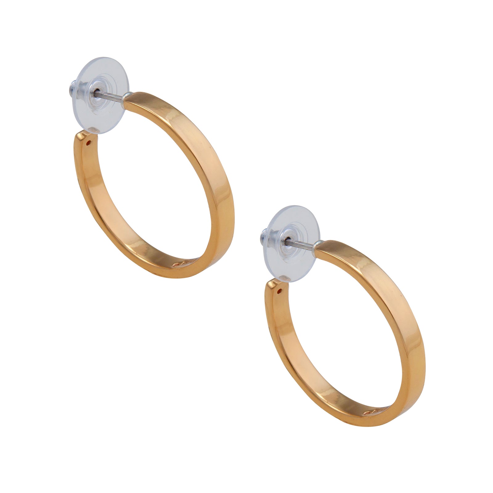 Alchemia Flat High Polish Hoop Earrings | Charles Albert Jewelry