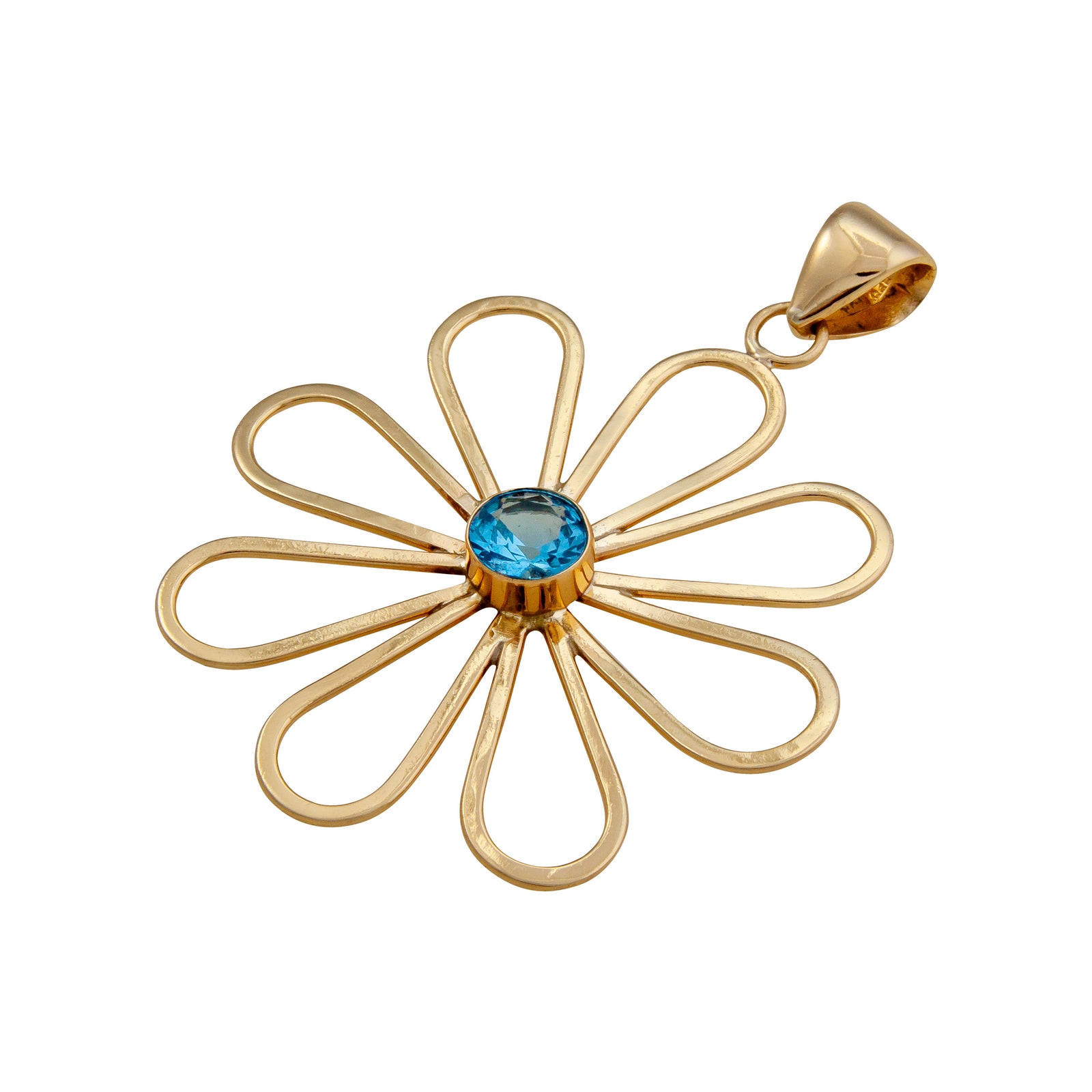 Alchemia Blue Topaz Flower Pendant | Charles Albert Jewelry