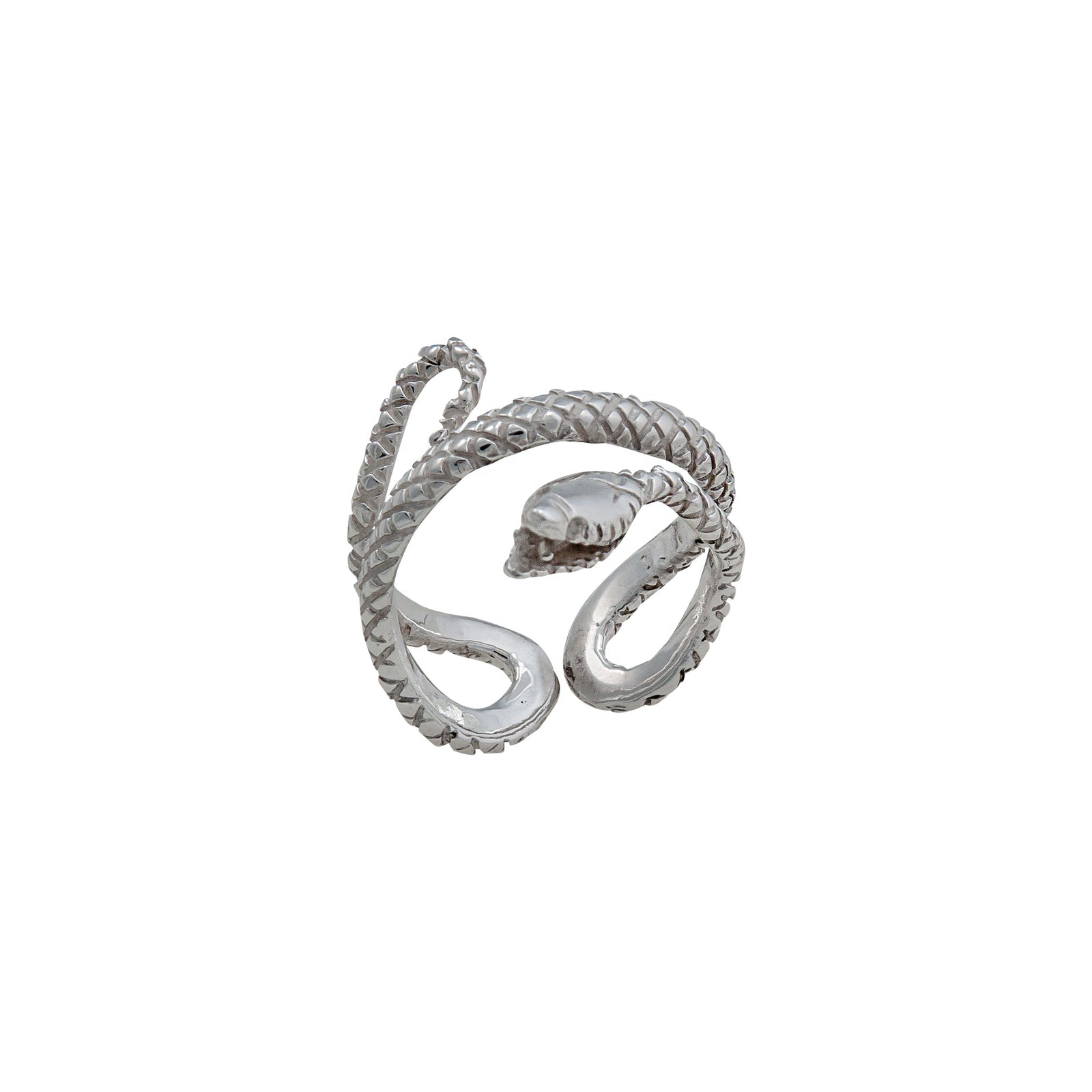 Sterling Silver Snake Adjustable Cuff Ring | Charles Albert Jewelry
