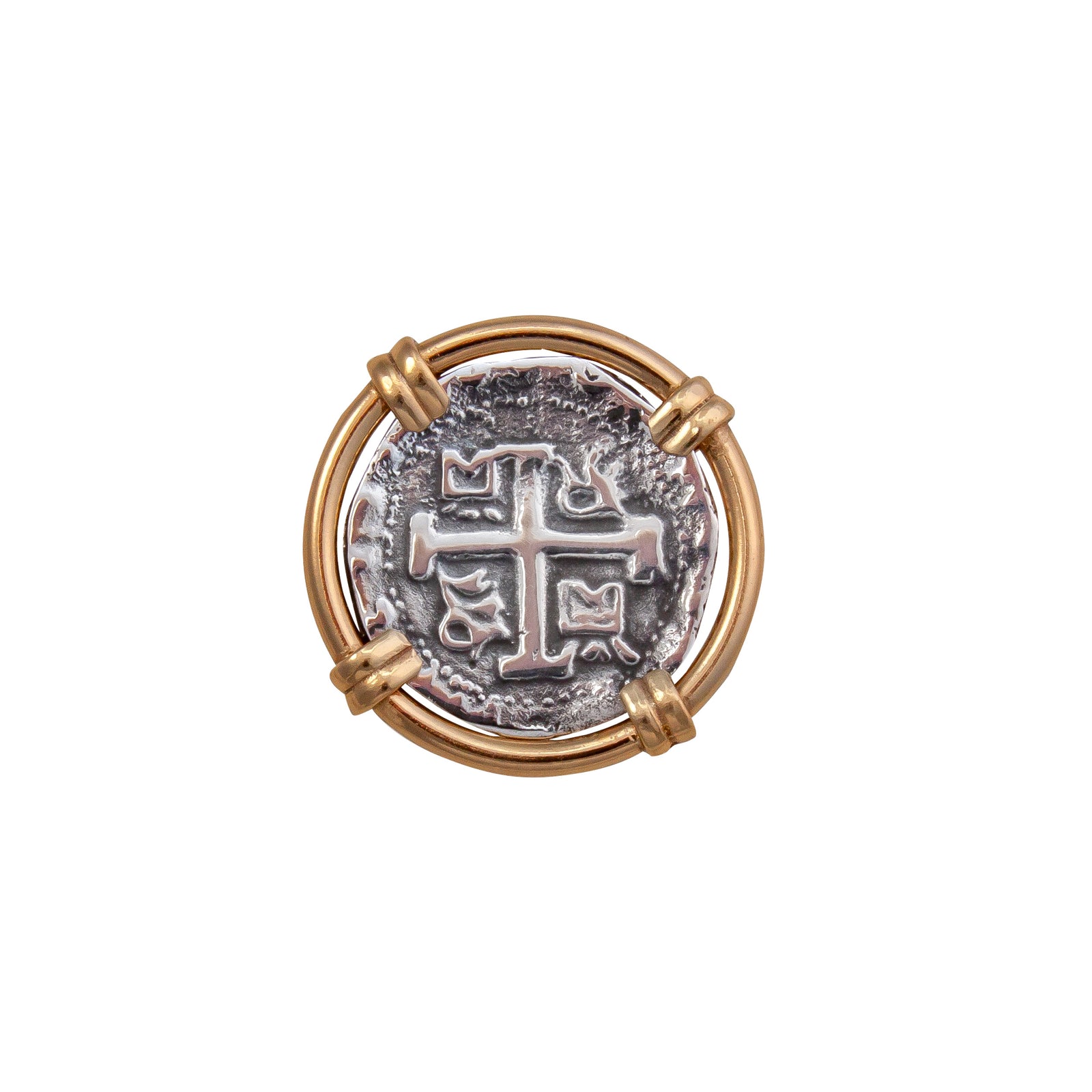 Sterling Silver and Alchemia Treasure Coin Adjustable Prong Set Ring | Charles Albert Jewelry