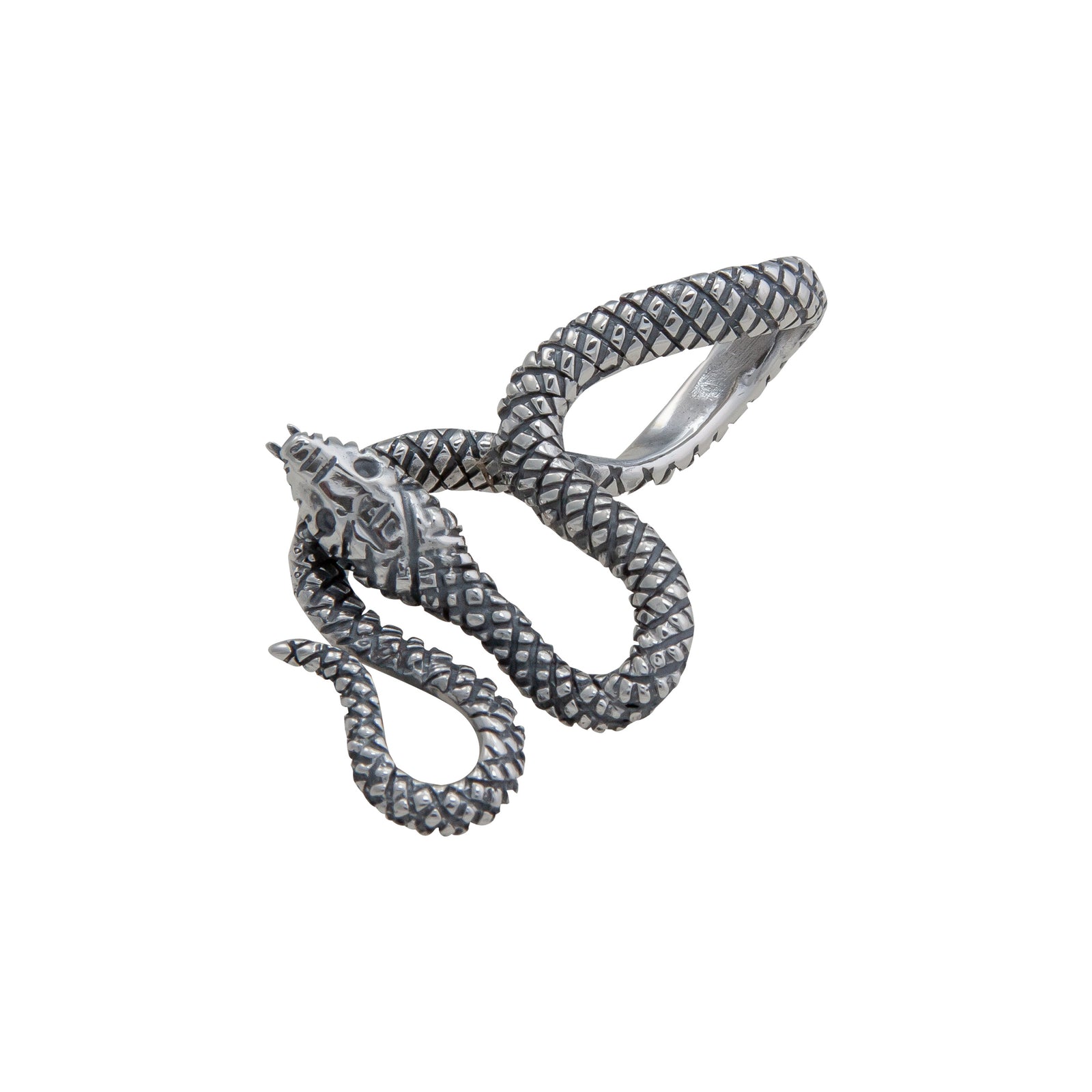 Sterling Silver Oxidized Snake Pendant | Charles Albert Jewelry