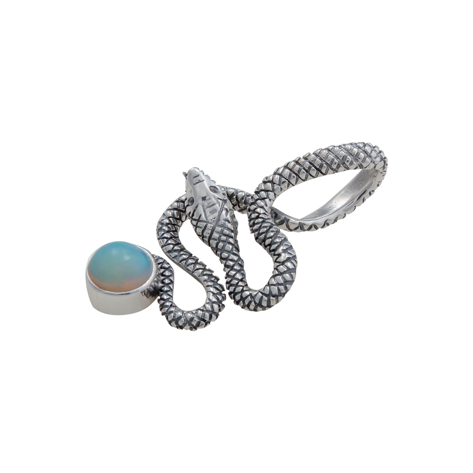 Sterling Silver Opal Snake Pendant | Charles Albert Jewelry