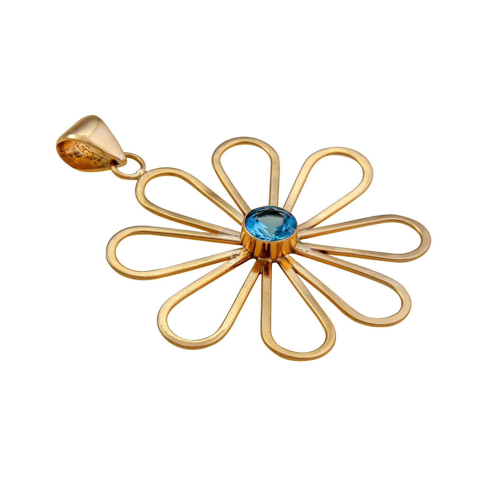 Alchemia Blue Topaz Flower Pendant | Charles Albert Jewelry