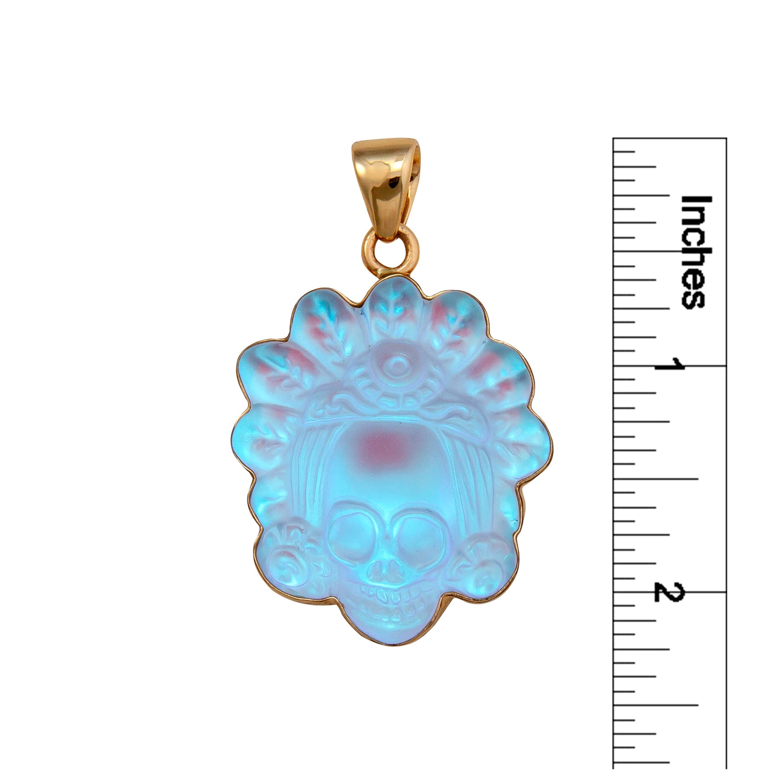 Alchemia Luminite Headdress Skull Pendant | Charles Albert Jewelry