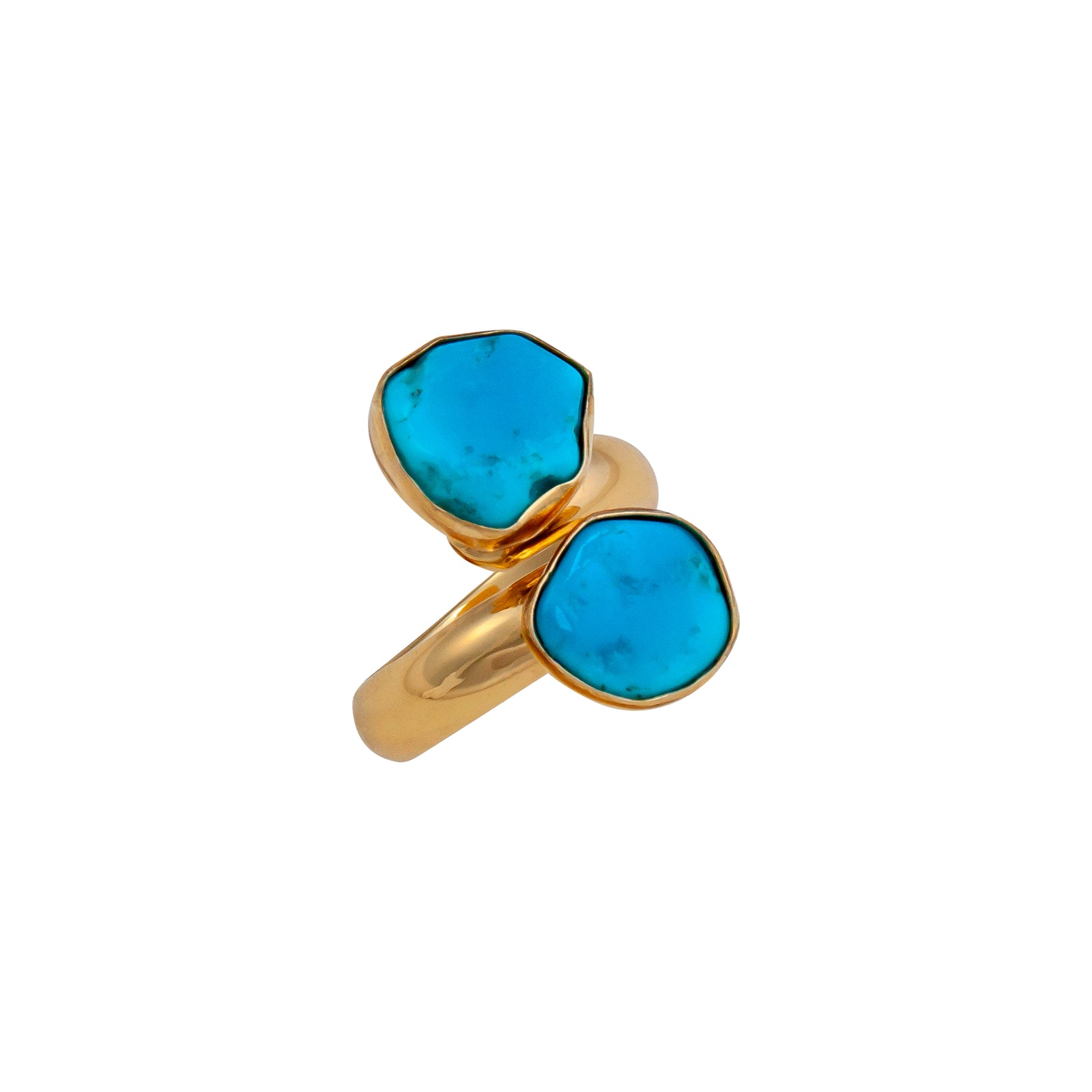 Alchemia Sleeping Beauty Turquoise Bypass Adjustable Ring | Charles Albert Jewelry