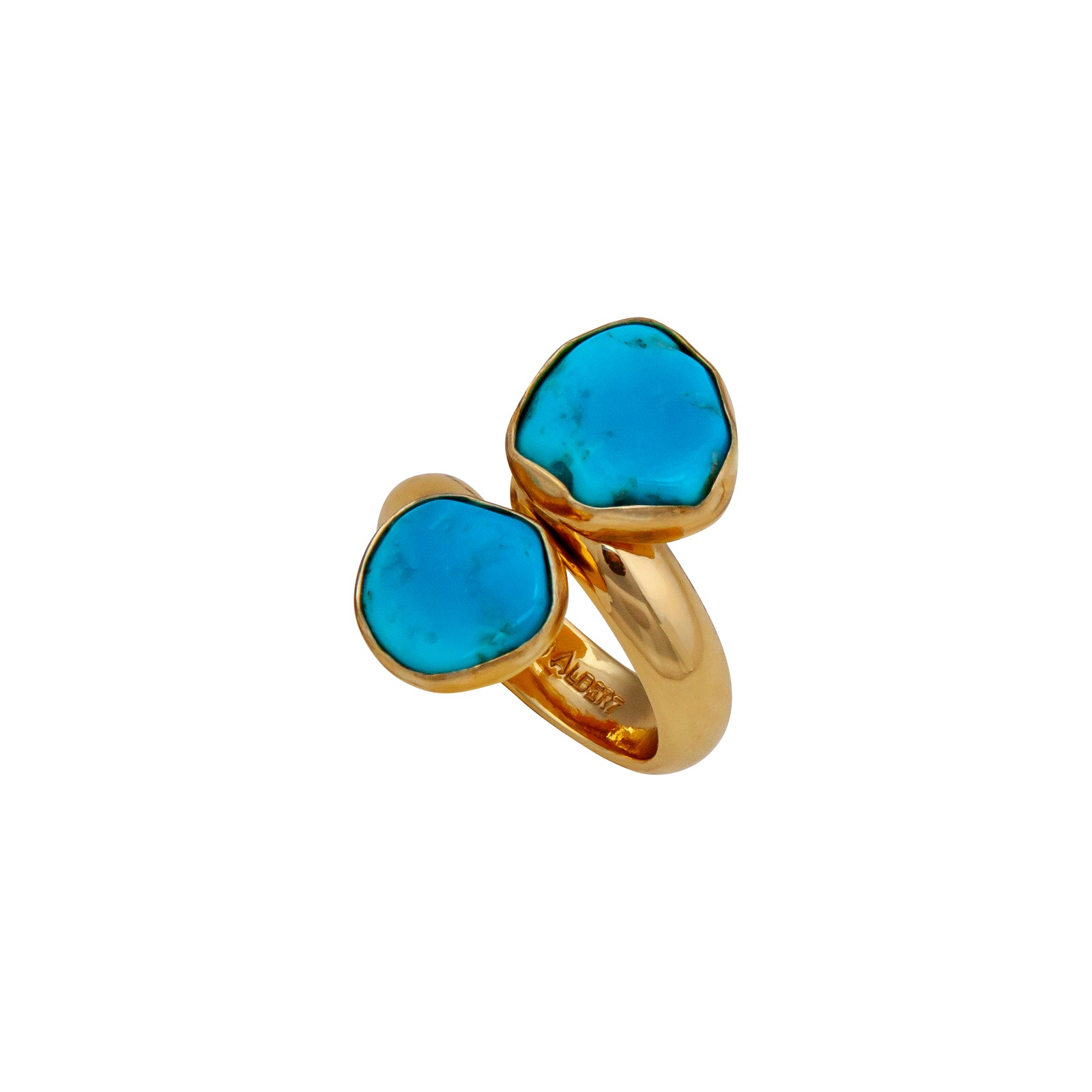 Alchemia Sleeping Beauty Turquoise Bypass Adjustable Ring | Charles Albert Jewelry