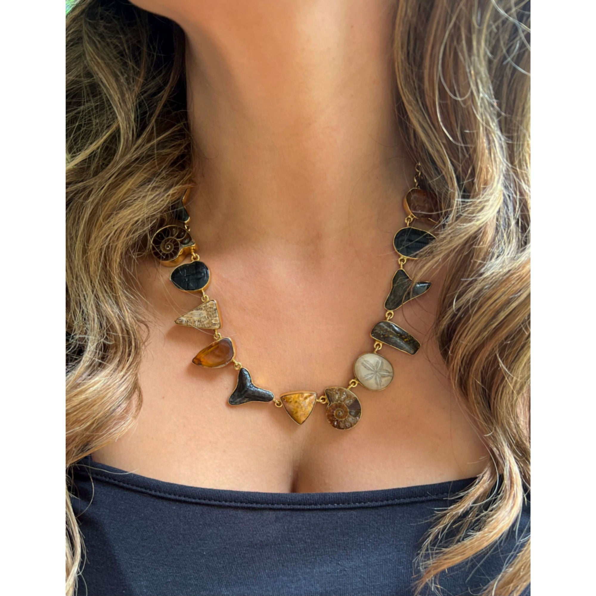 Alchemia Small Multi Fossil Necklace | Charles Albert Jewelry