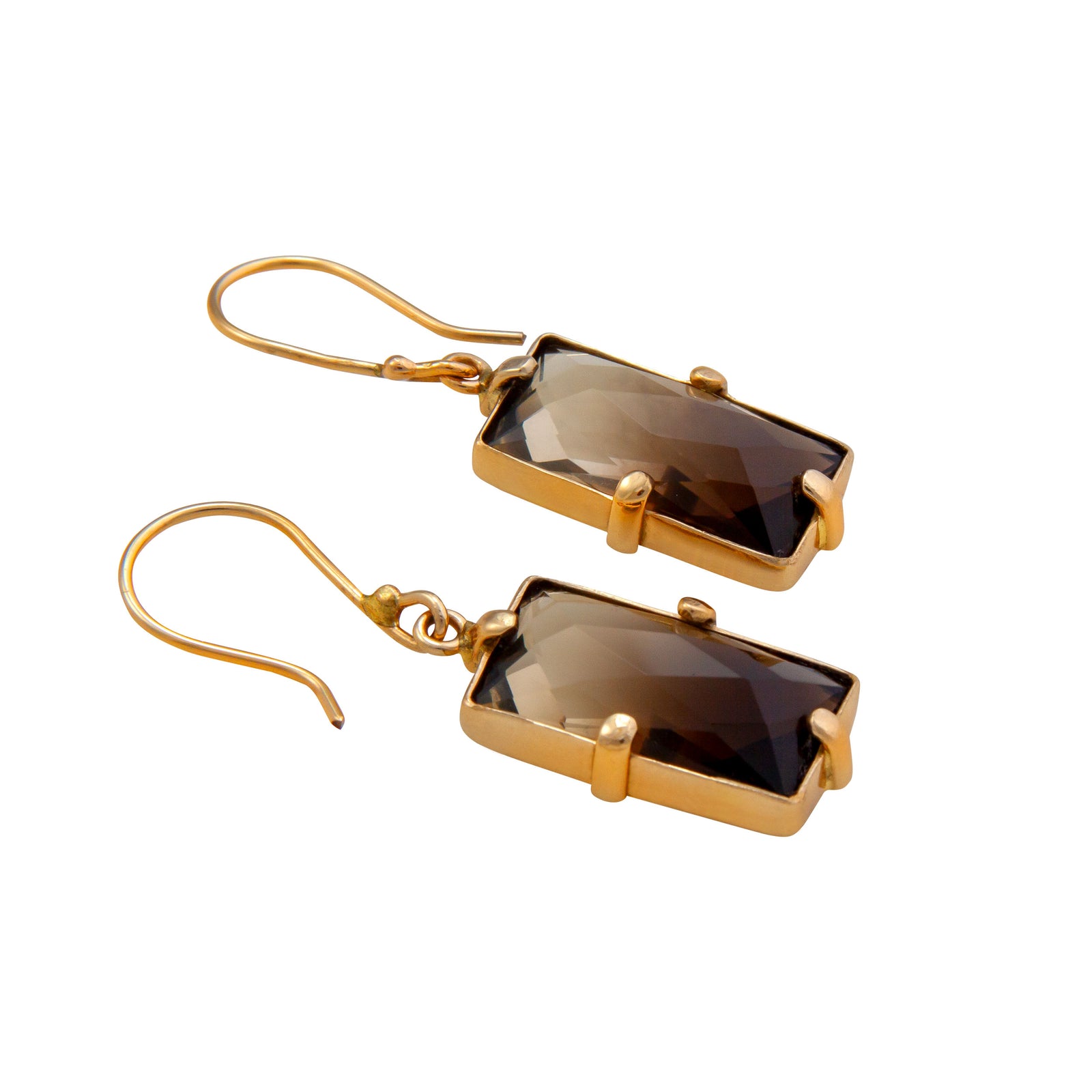 Alchemia Bi-Color Quartz Prong Set Drop Earrings | Charles Albert Jewelry