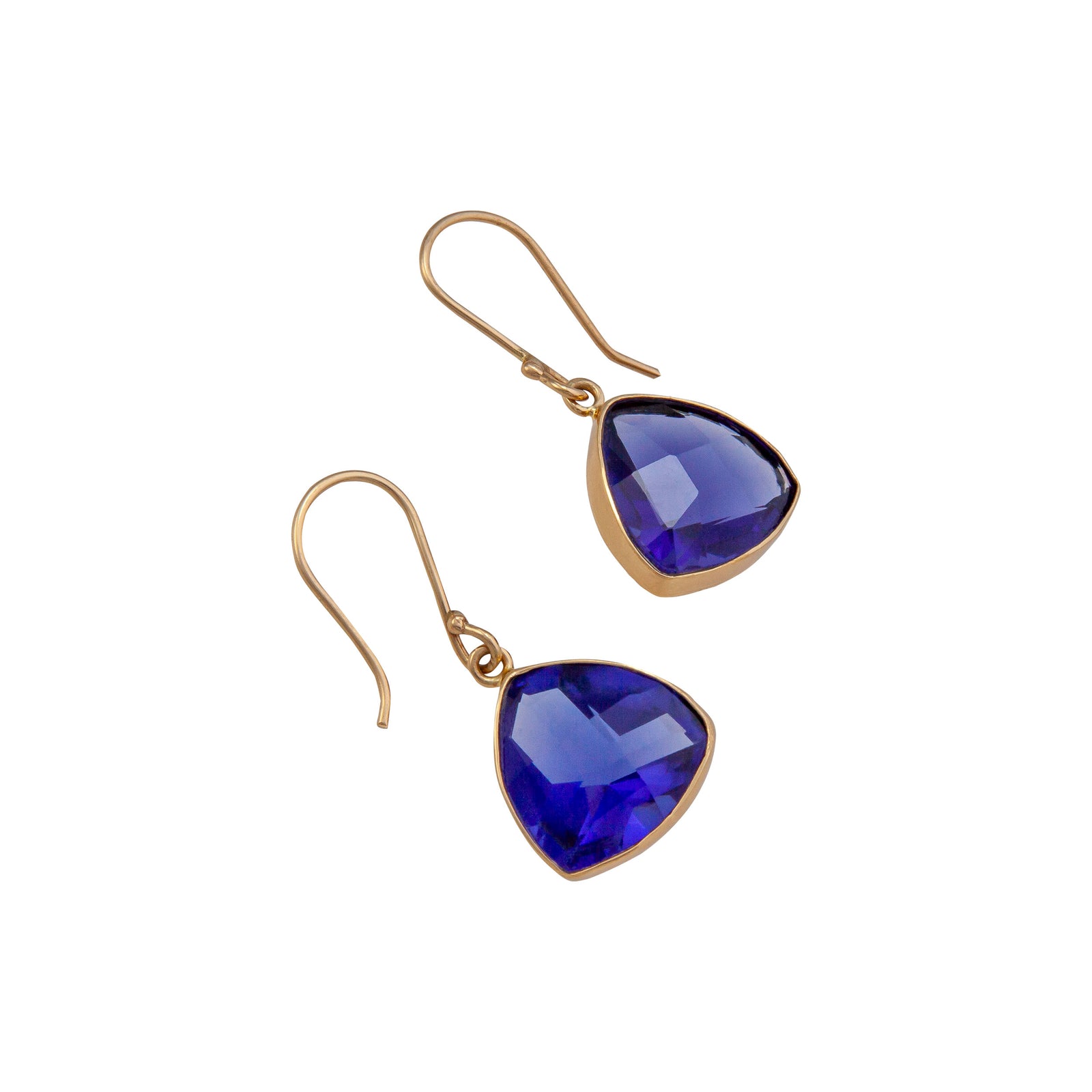 Alchemia Lab Created Tanzanite Trillion Drop Earrings | Charles Albert Jewelry