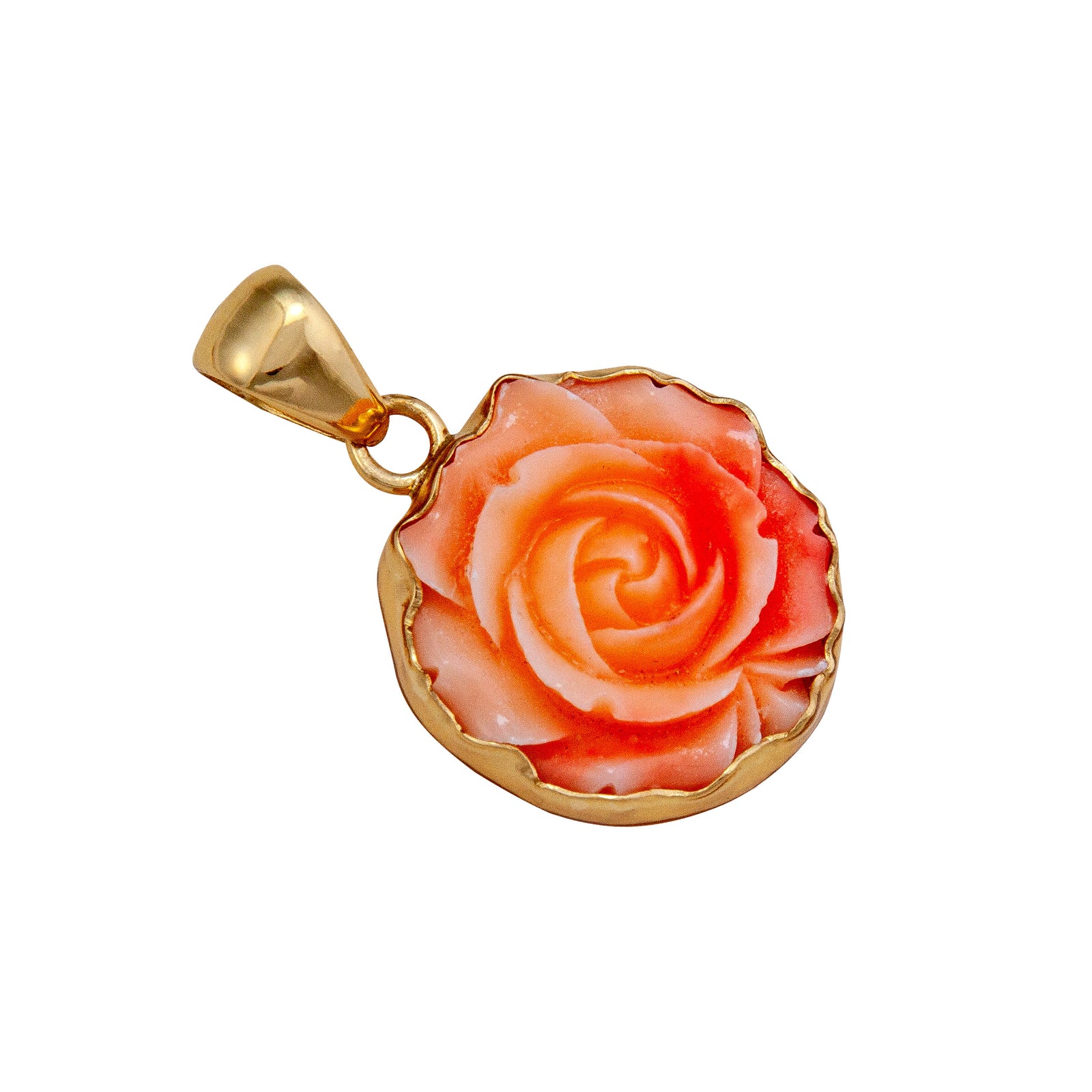 Alchemia Coral Resin Rose Pendant | Charles Albert Jewelry