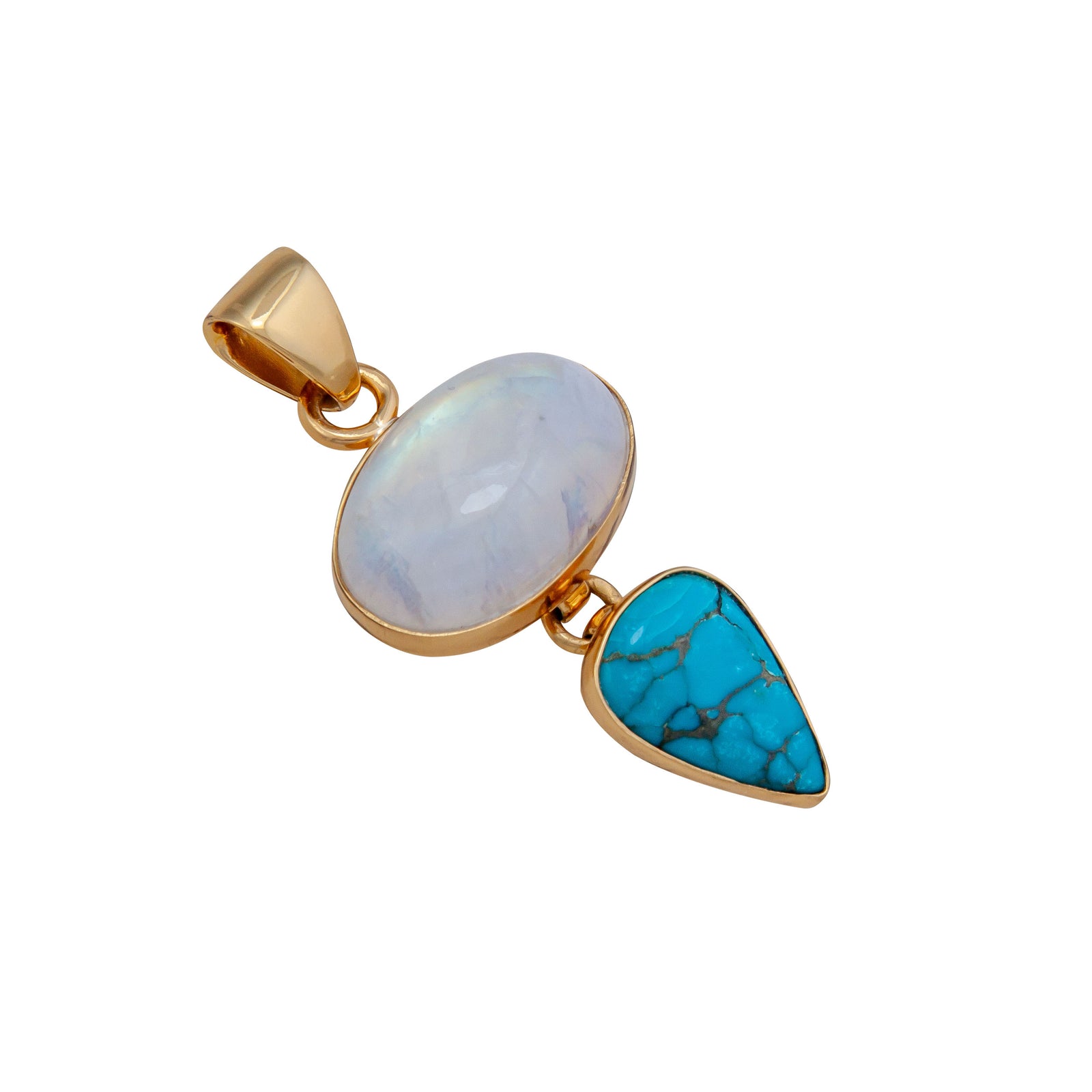 Alchemia Rainbow Moonstone and Turquoise Double Pendant | Charles Albert Jewelry