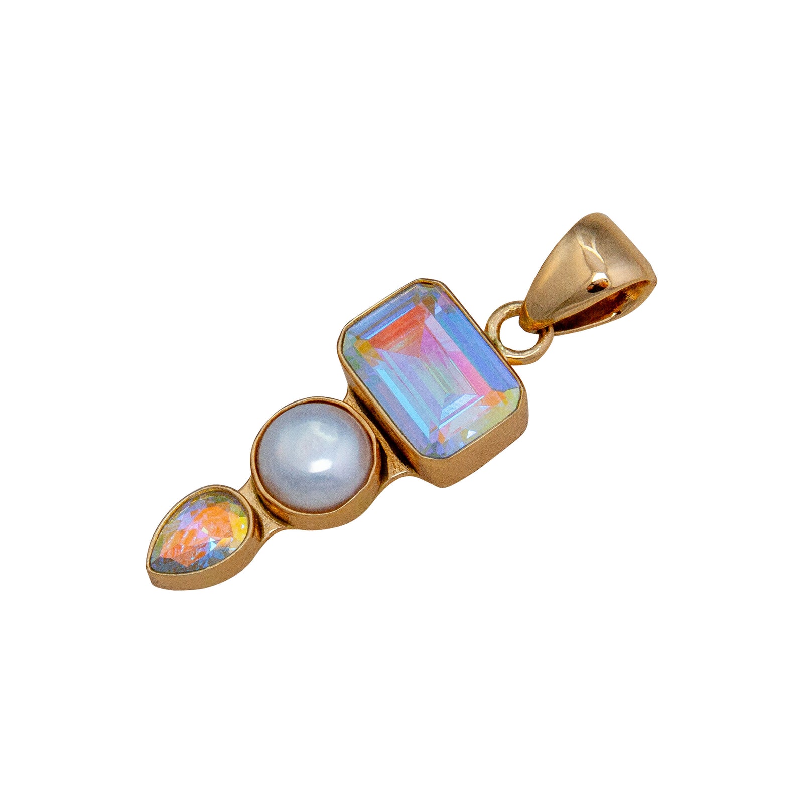 Alchemia Mercury Mist and Pearl Triple Pendant | Charles Albert Jewelry