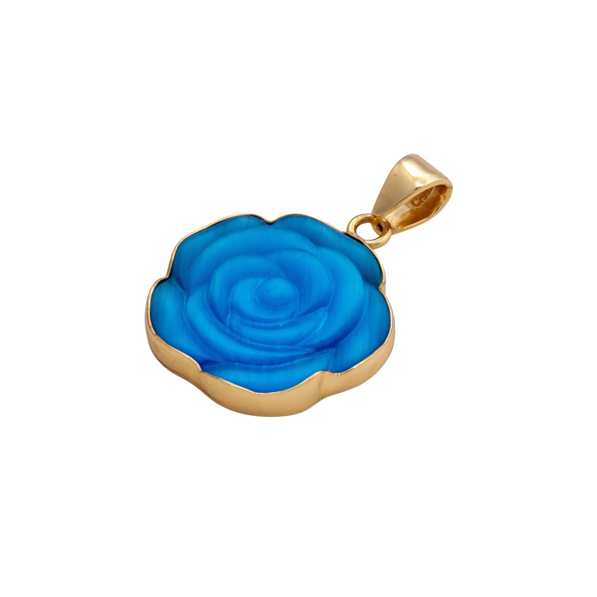 Alchemia Blue Rose Fiber Optic  Pendant | Charles Albert Jewelry