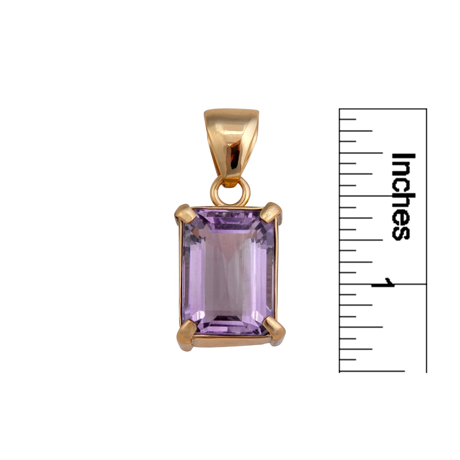 Alchemia Amethyst Prong and Bezel Set Rectangle Pendant | Charles Albert Jewelry