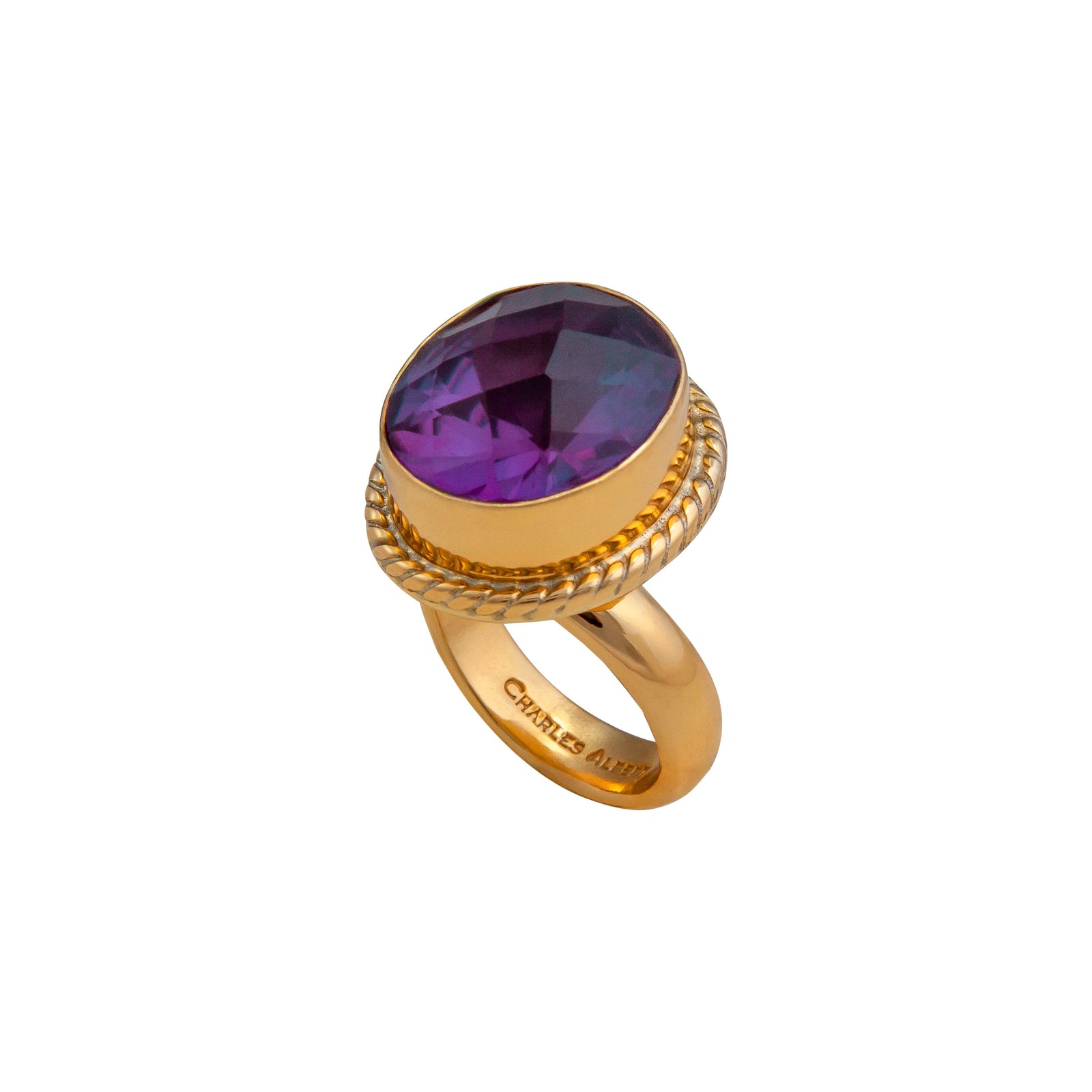 Alchemia Lab Created Alexandrite Oval Rope Adjustable Ring | Charles Albert Jewelry