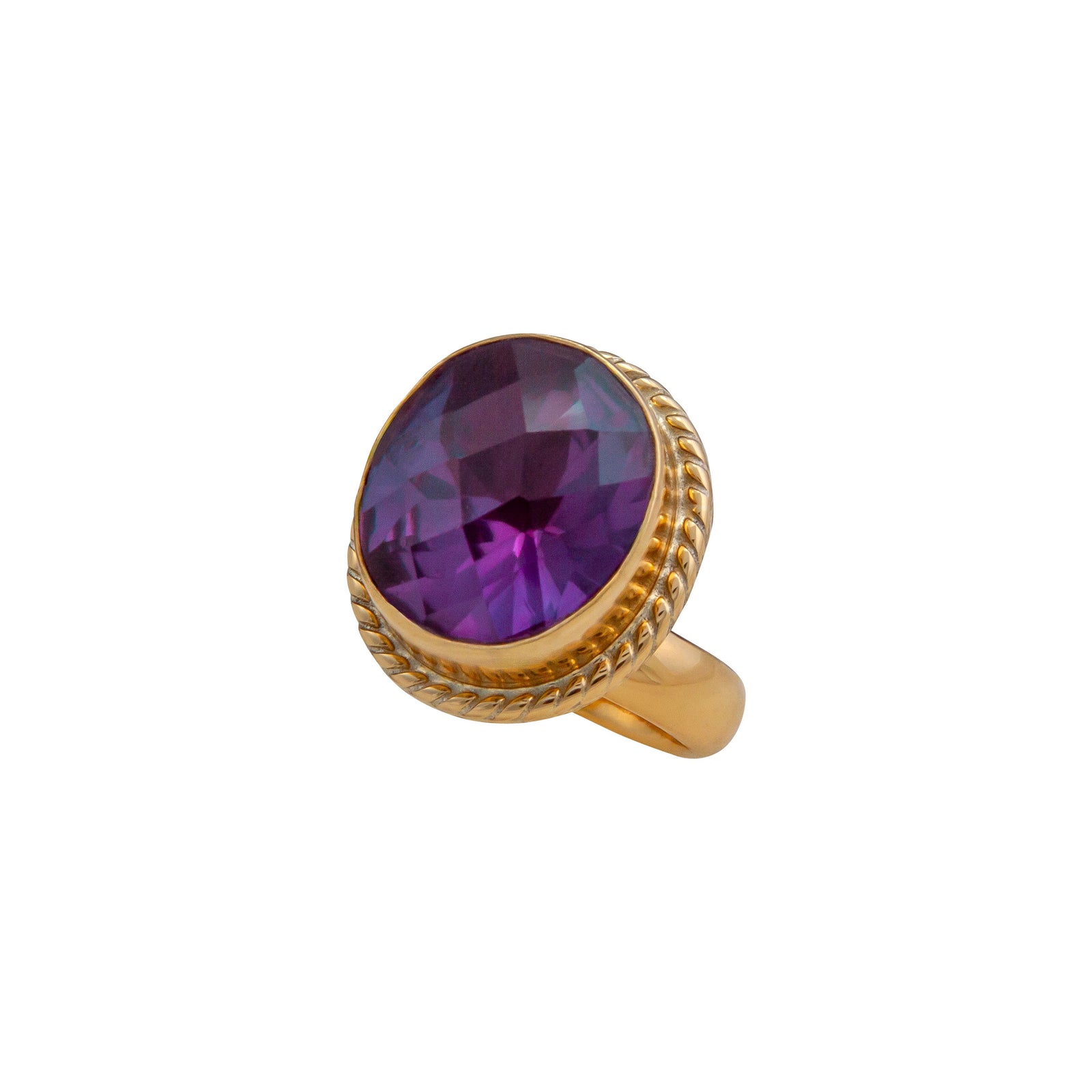 Alchemia Lab Created Alexandrite Oval Rope Adjustable Ring | Charles Albert Jewelry