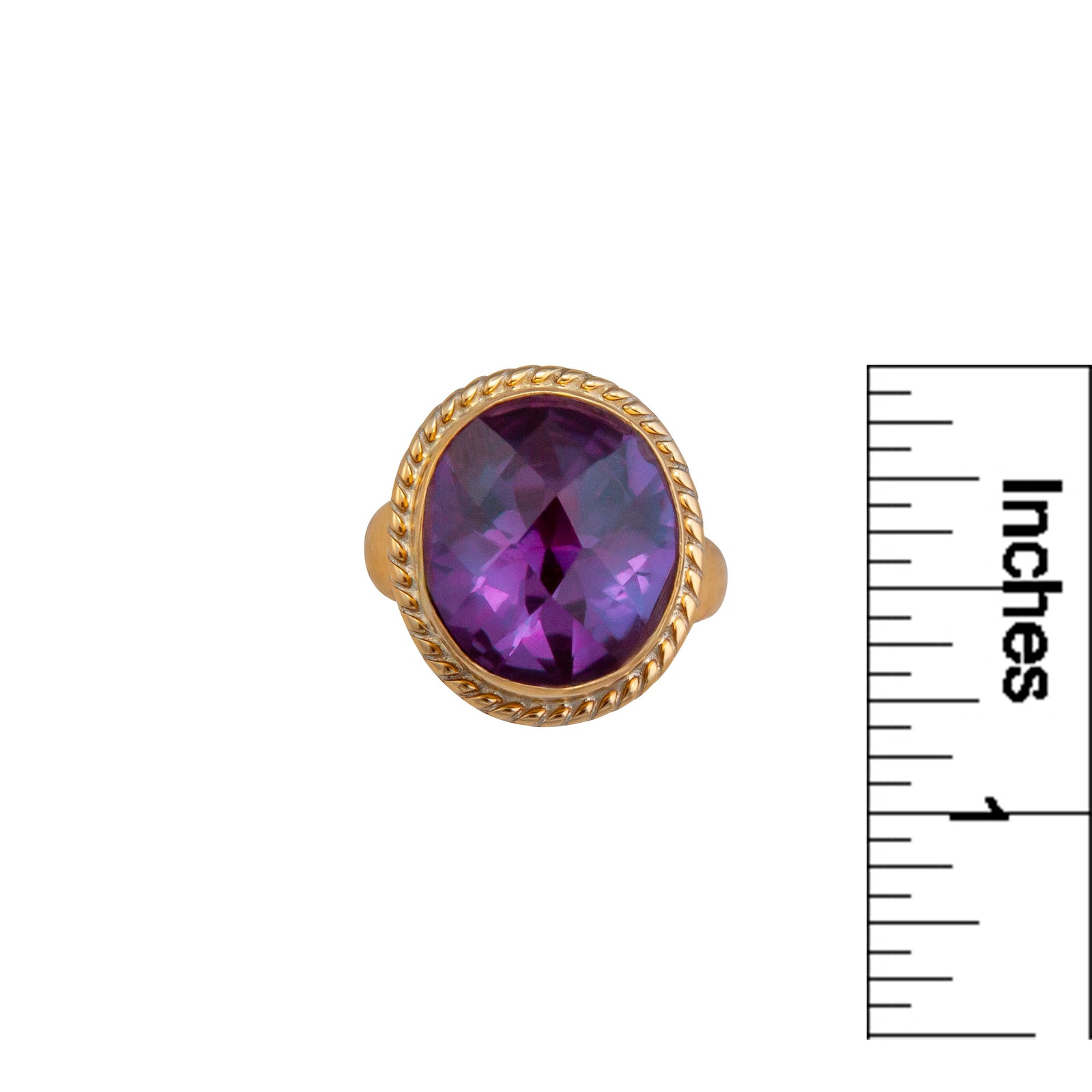 Alchemia Lab Created Alexandrite Oval Rope Adjustable Ring | Charles Albert Jewelry