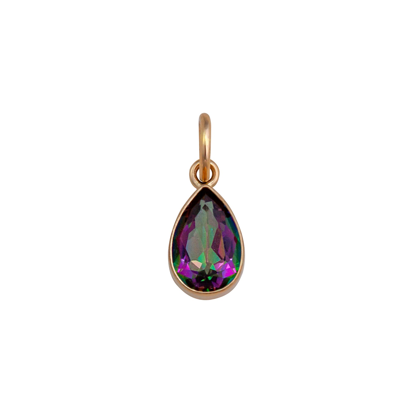 Alchemia Rainbow Mystic Quartz Teardrop Charm Pendant | Charles Albert Jewelry