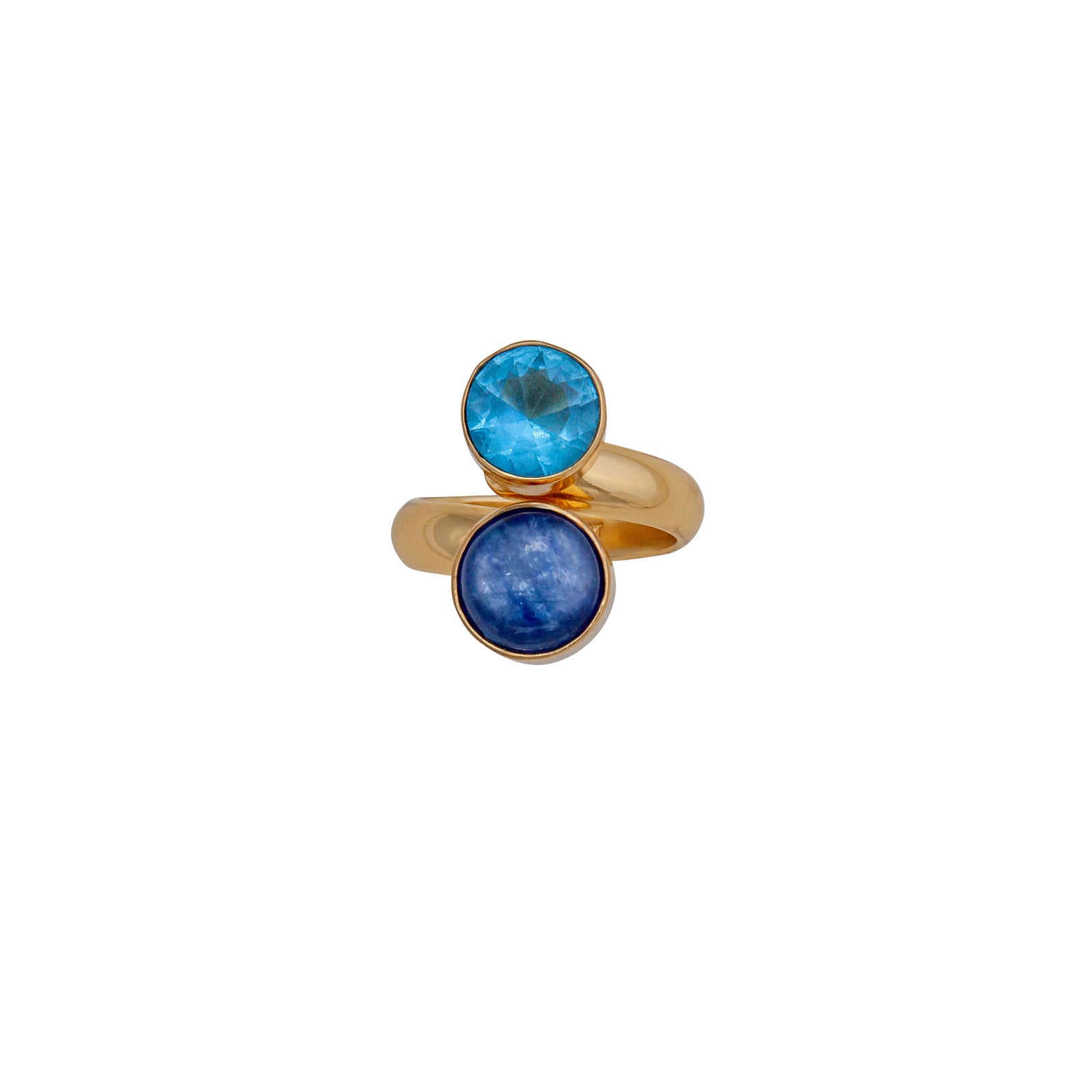 Alchemia Blue Topaz and Kyanite Bypass Adjustable Ring | Charles Albert Jewelry