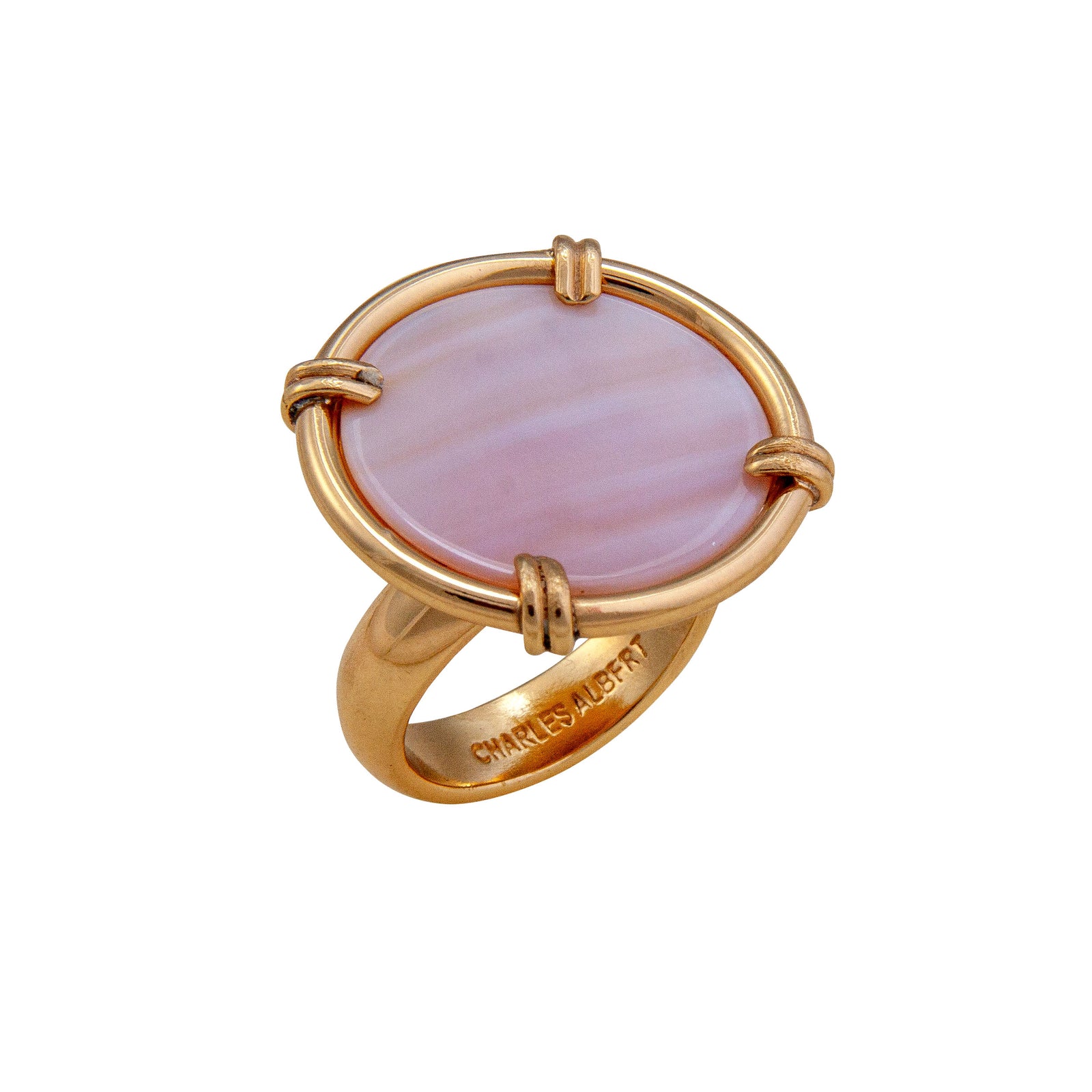 Alchemia Mother of Pearl Adjustable Prong Ring - Small | Charles Albert Jewelry