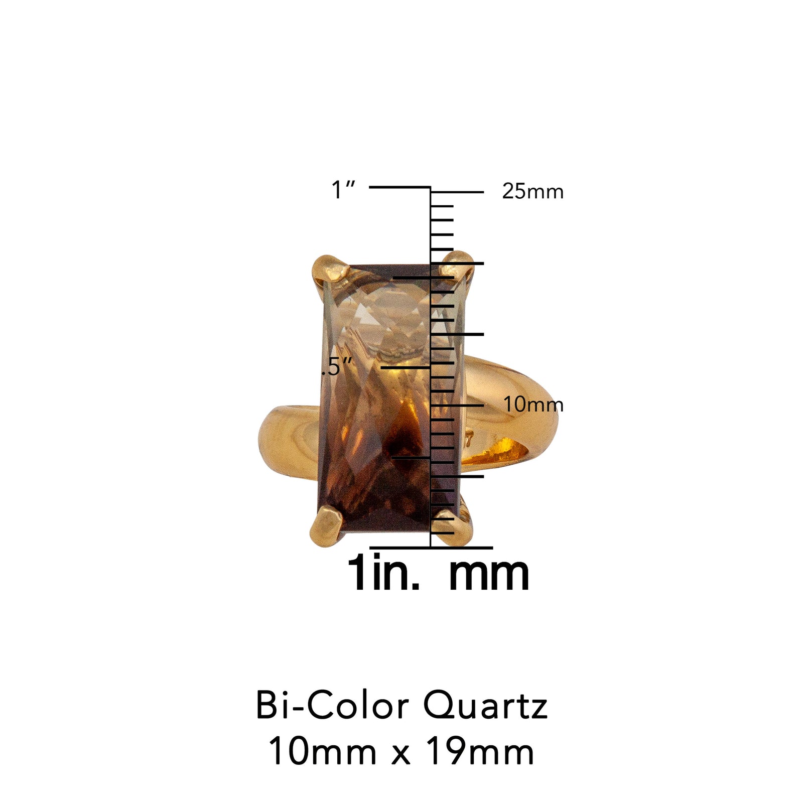 Alchemia Bi-Color Quartz Prong Set Ring | Charles Albert Jewelry