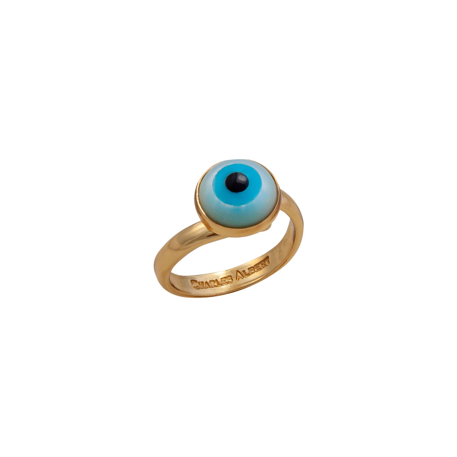 Alchemia Mother of Pearl Evil Eye Round Adjustable Ring | Charles Albert Jewelry