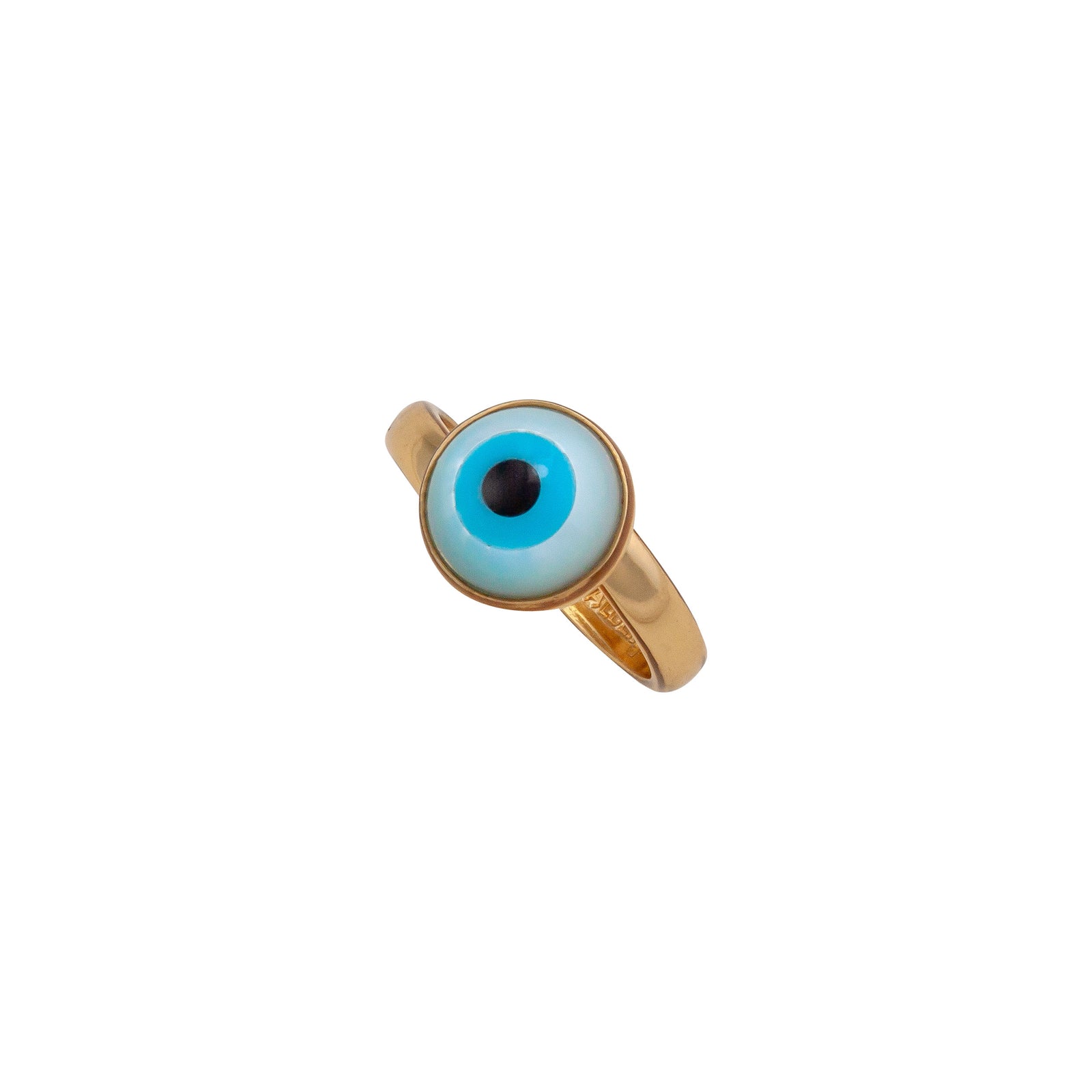 Alchemia Mother of Pearl Evil Eye Round Adjustable Ring | Charles Albert Jewelry