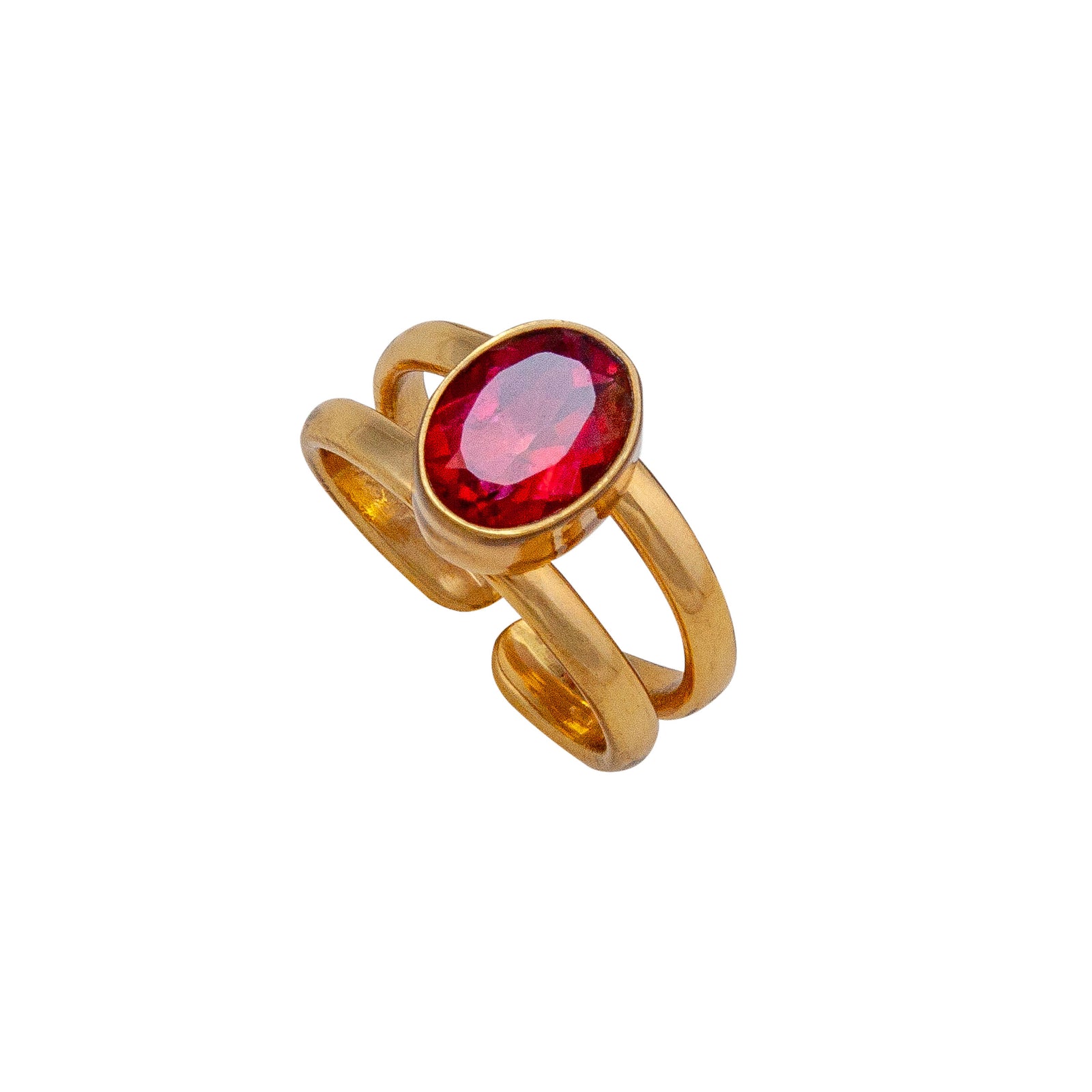 Alchemia Lab Created Ruby Adjustable Cuff Ring | Charles Albert Jewelry