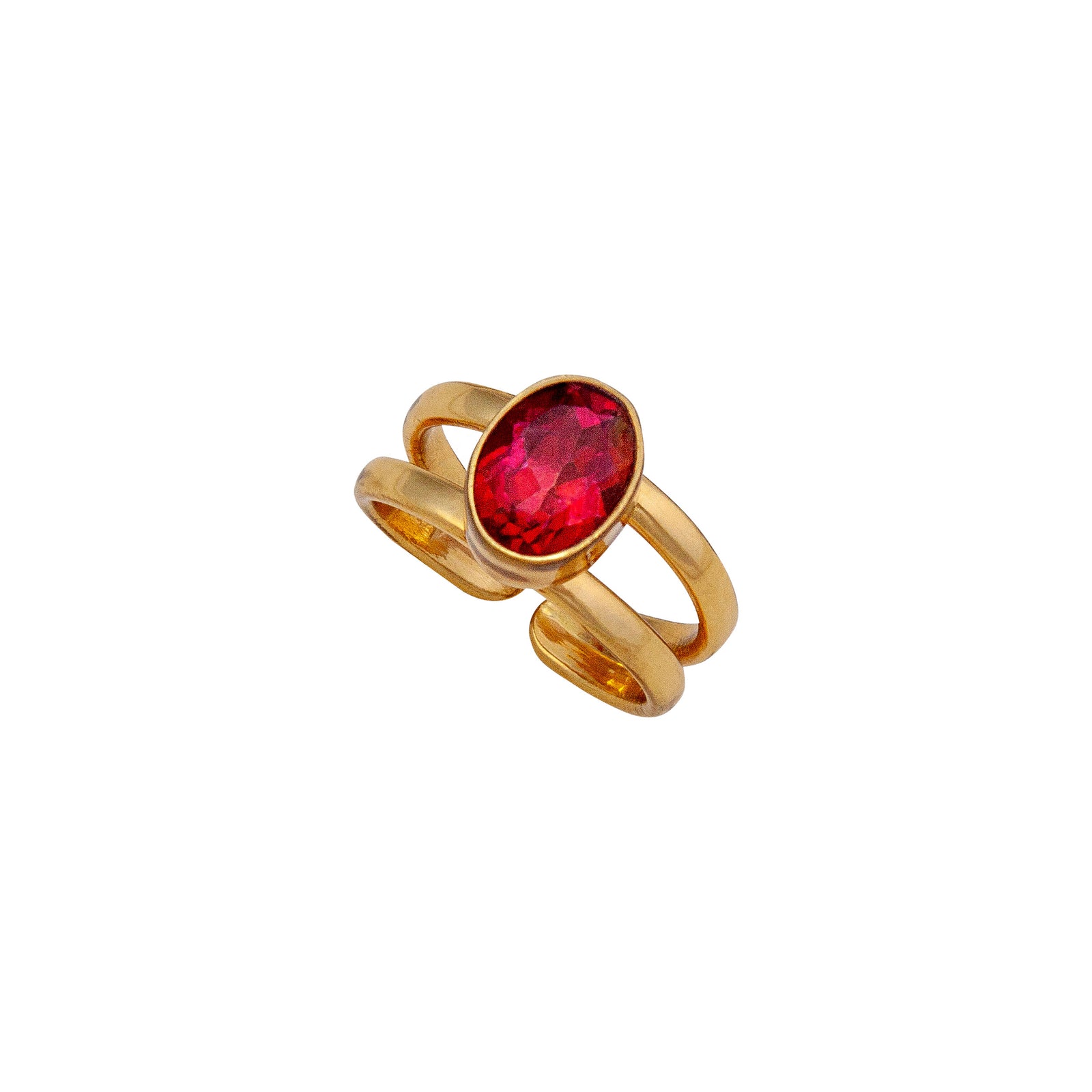Alchemia Lab Created Ruby Adjustable Cuff Ring | Charles Albert Jewelry