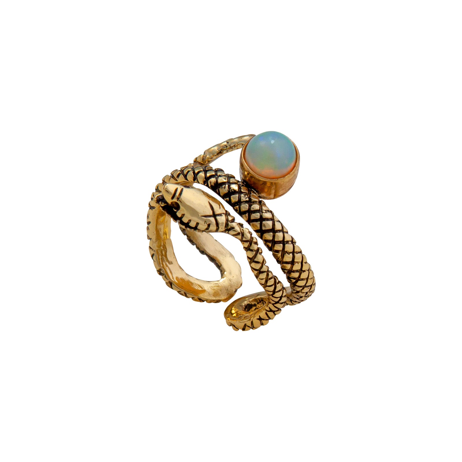 Alchemia Ethiopian Opal Snake Adjustable Ring | Charles Albert Jewelry