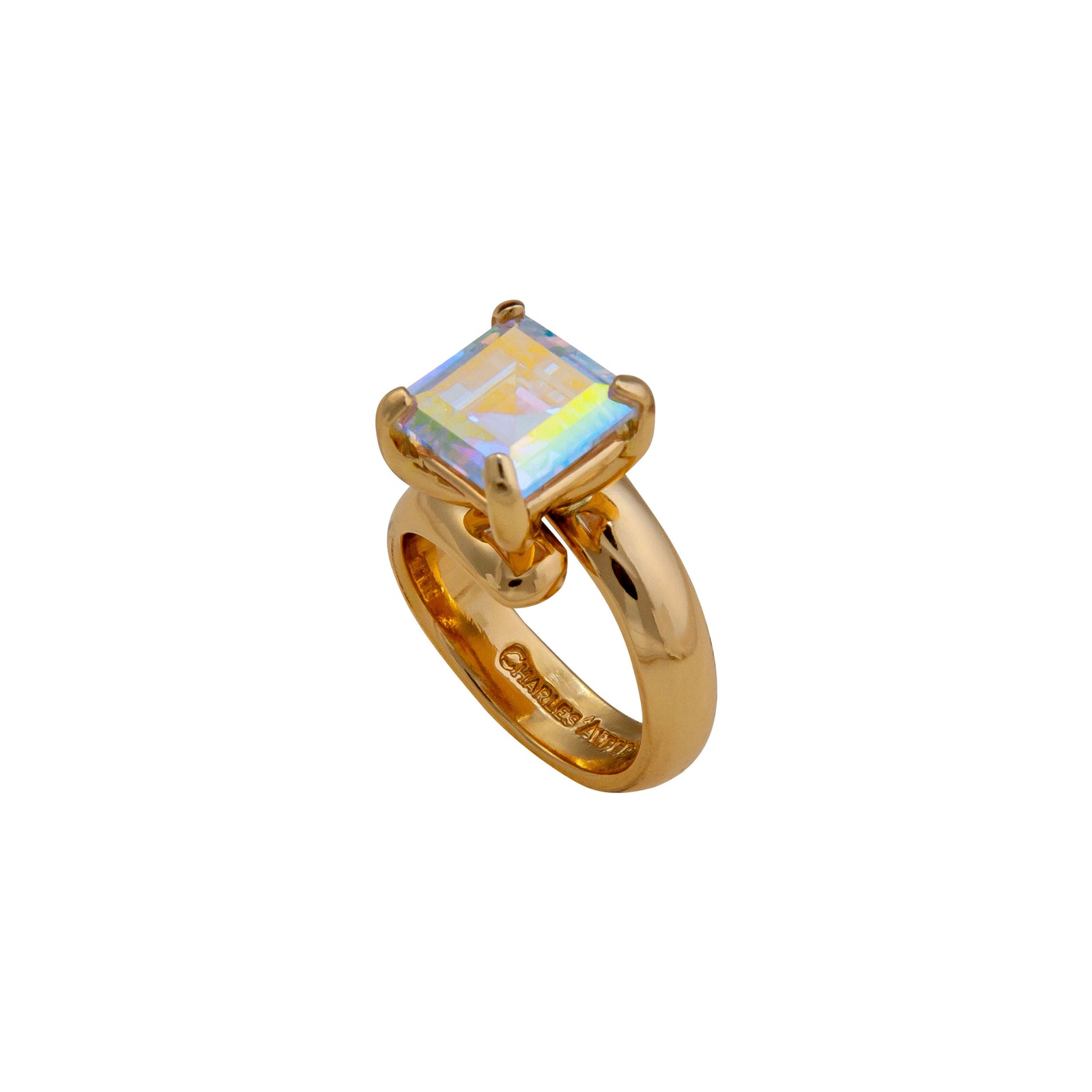 Alchemia Mercury Mist Square Prong Set Adjustable Ring | Charles Albert Jewelry