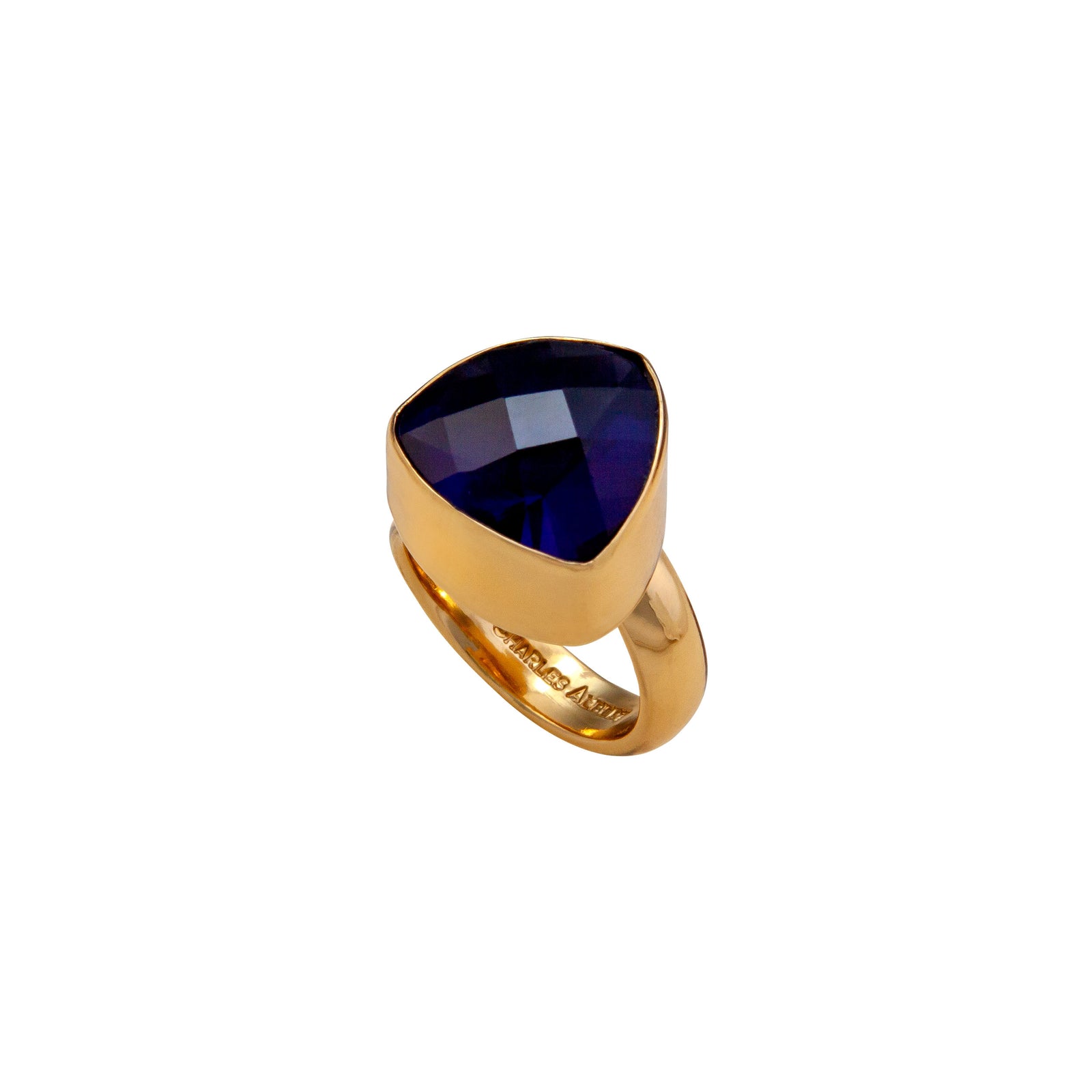 Alchemia Lab Created Tanzanite Trillion Adjustable Ring | Charles Albert Jewelry