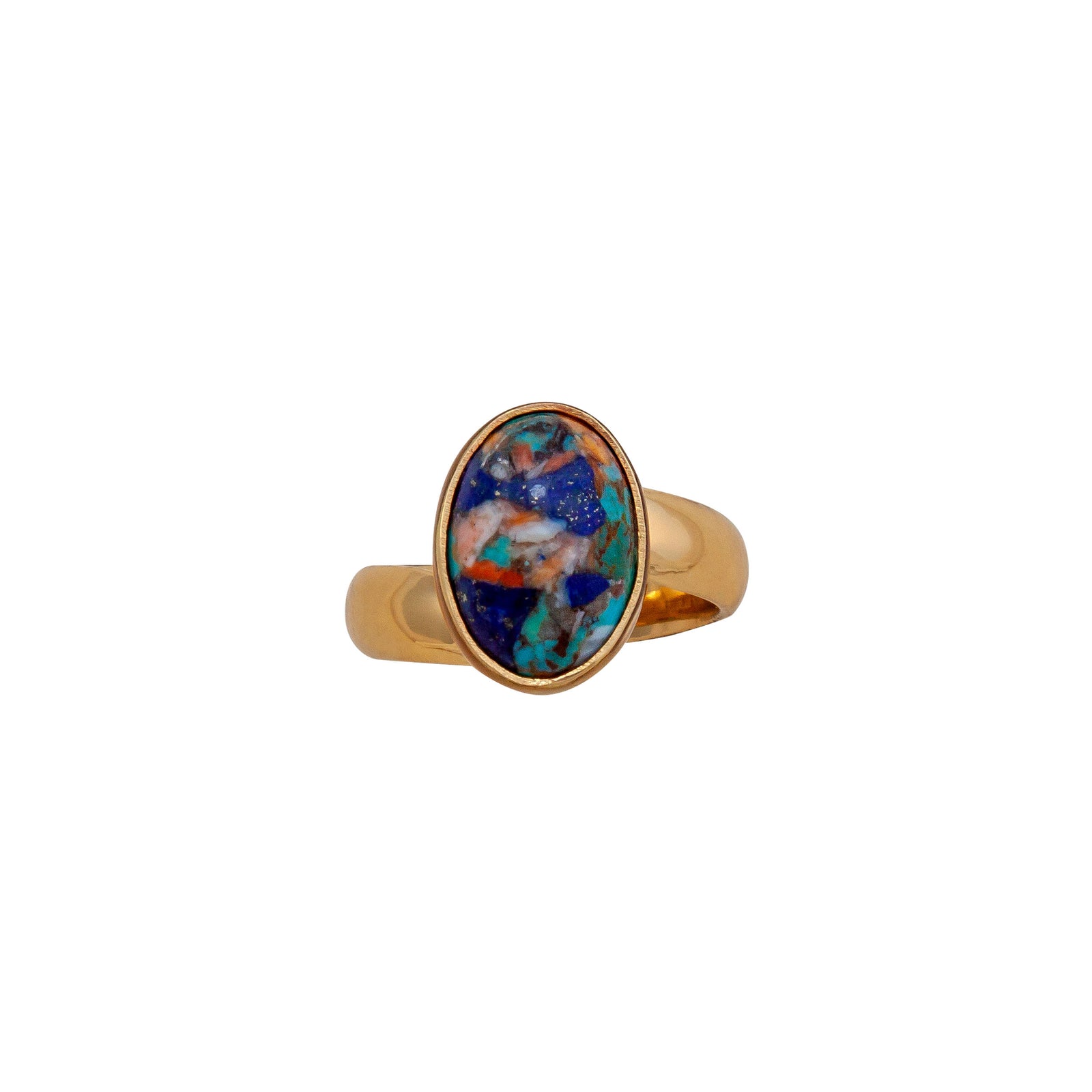 Alchemia Turquoise, Lapis and Shell Adjustable Ring | Charles Albert Jewelry
