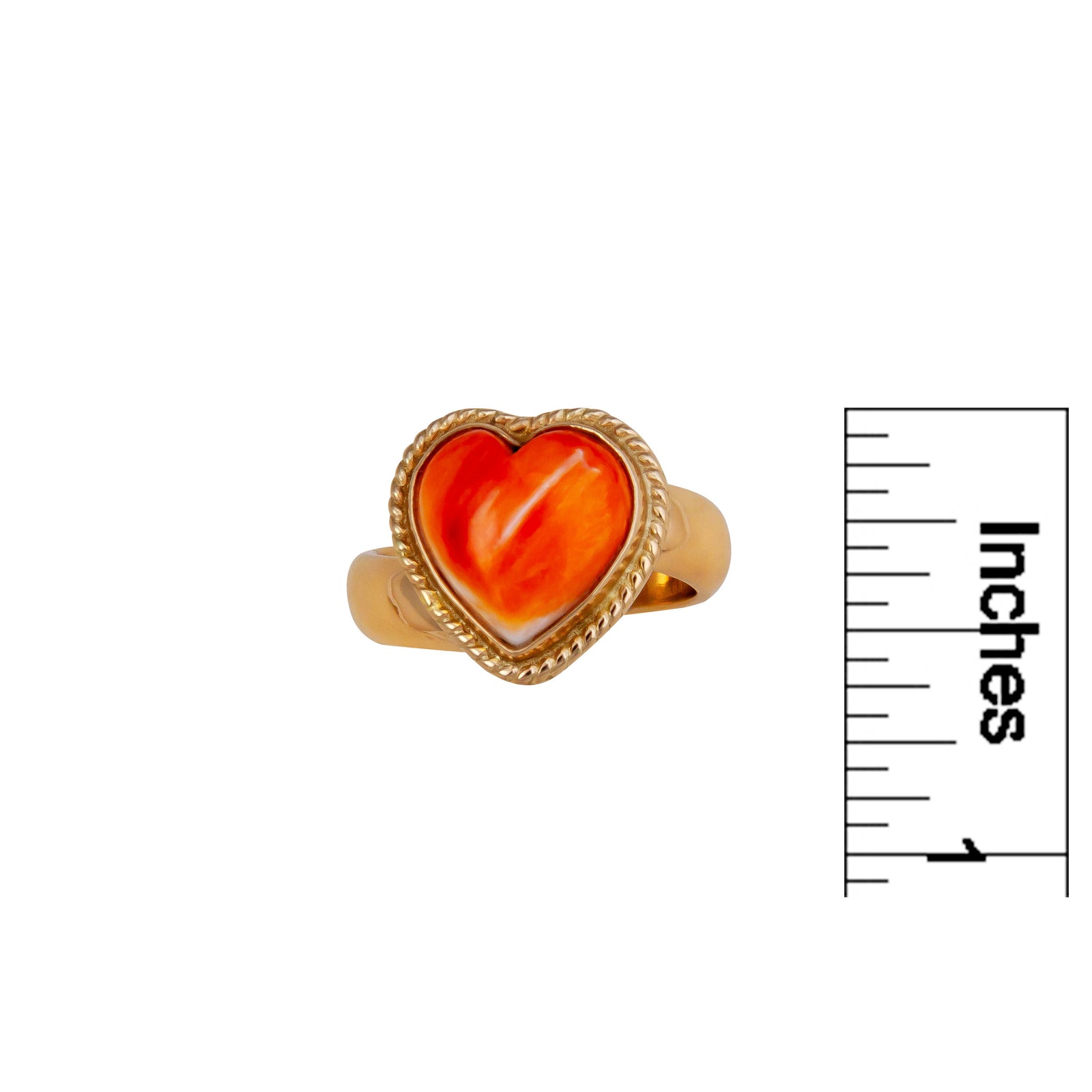 Alchemia Spiny Oyster Shell Heart Rope Adjustable Ring | Charles Albert Jewelry