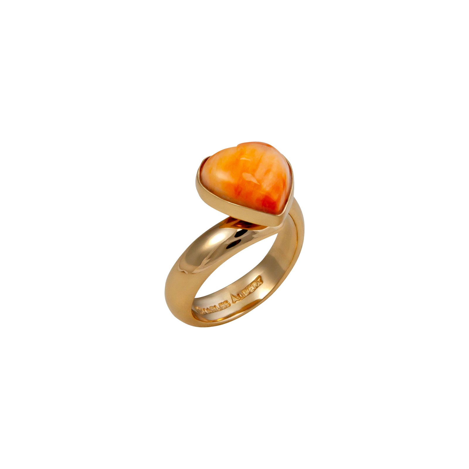 Alchemia Spiny Oyster Shell Heart Adjustable Ring | Charles Albert Jewelry