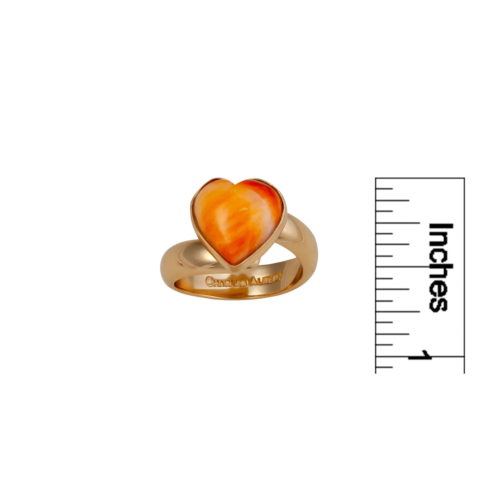 Alchemia Spiny Oyster Shell Heart Adjustable Ring | Charles Albert Jewelry