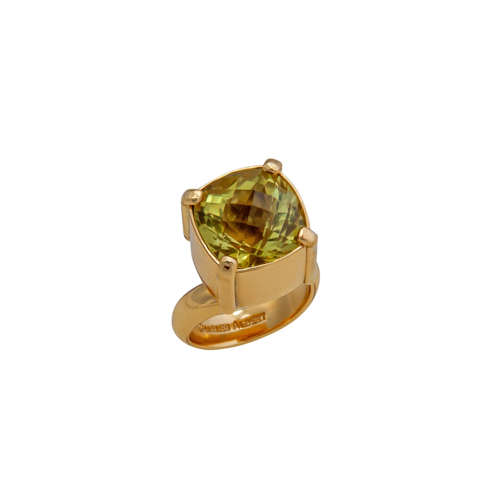 Alchemia Lemon Citrine Prong and Bezel Set Adjustable Ring | Charles Albert Jewelry