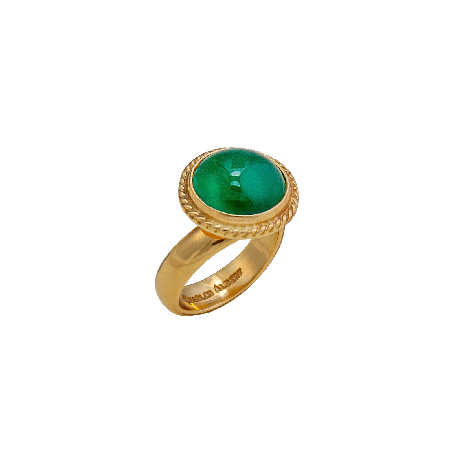 Alchemia Green Quartz Round Rope Adjustable Ring | Charles Albert Jewelry