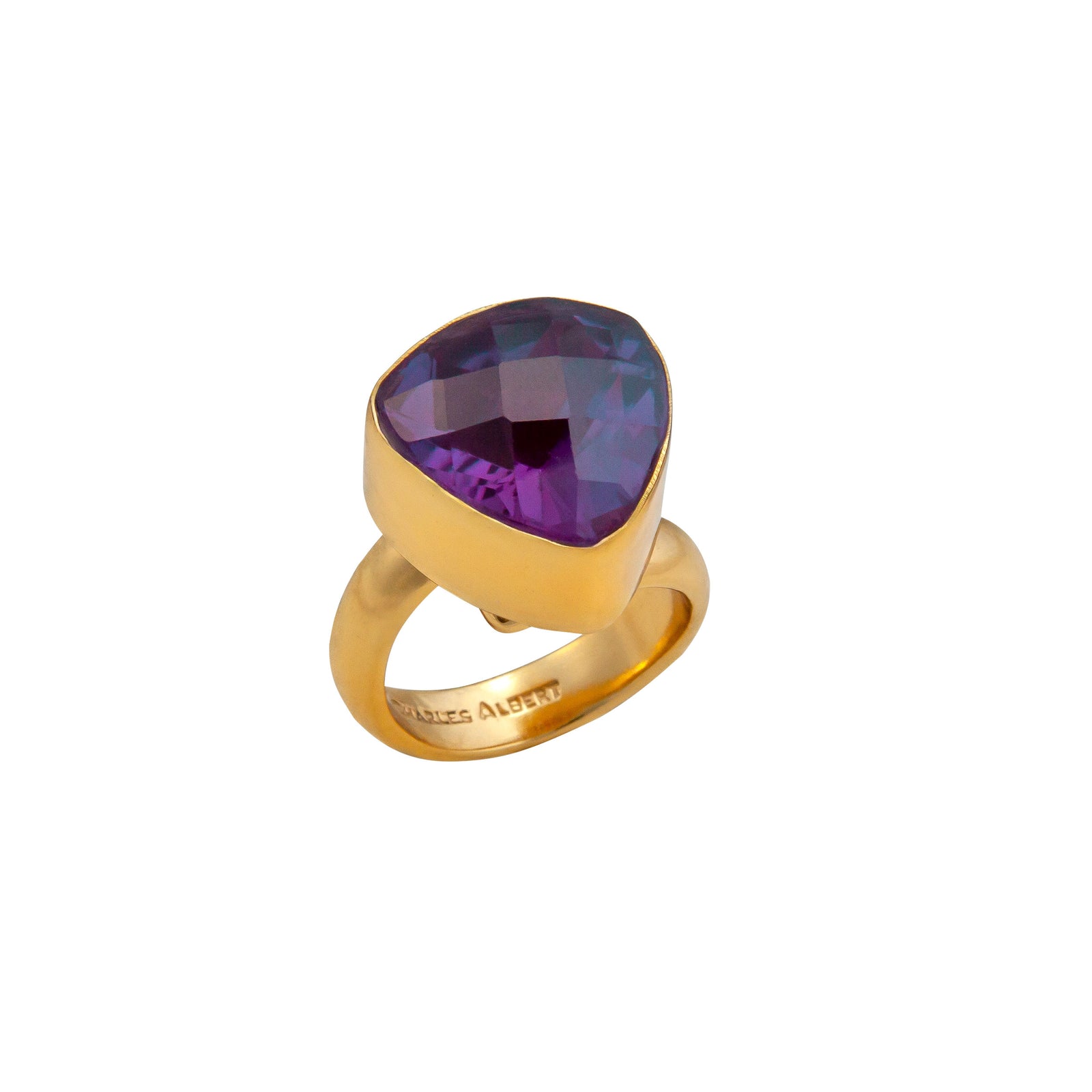 Alchemia Lab Created Alexandrite Trillion Adjustable Ring | Charles Albert Jewelry
