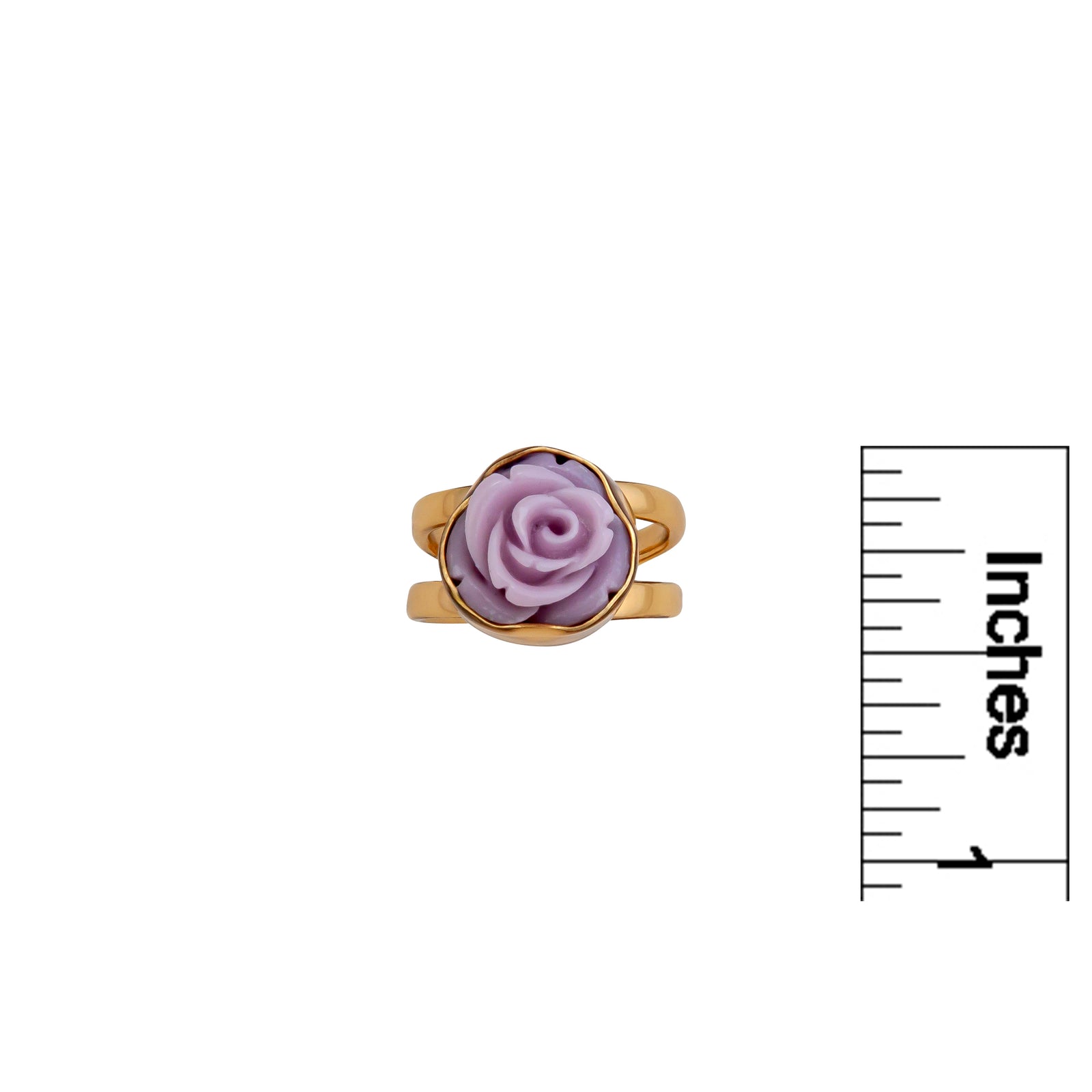 Alchemia Lavender Resin Rose Adjustable Cuff Ring | Charles Albert Jewelry