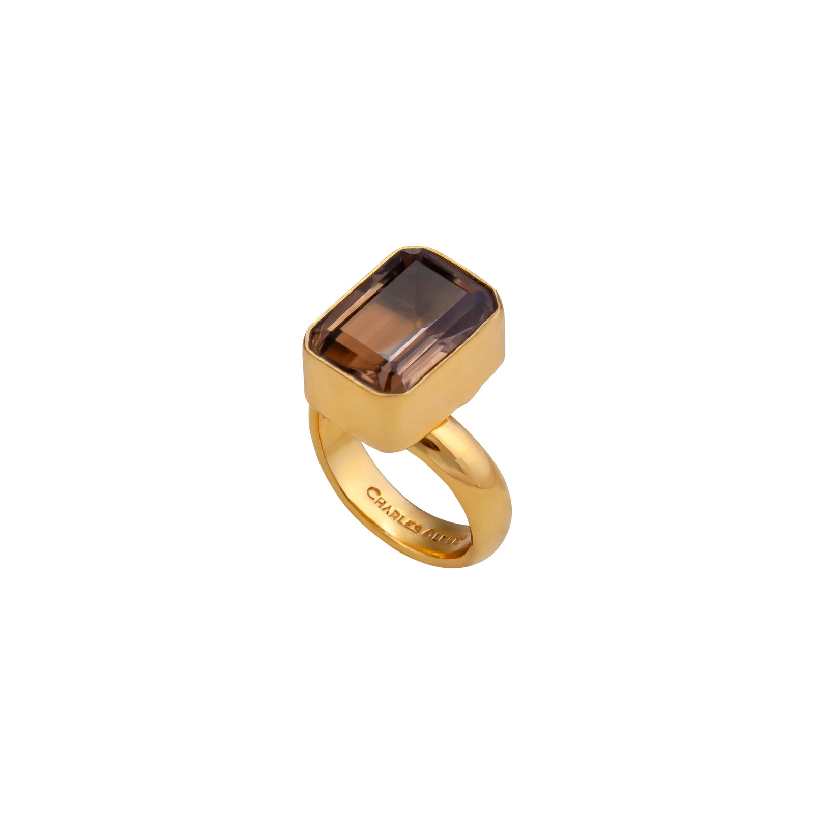Alchemia Smokey Quartz Rectangle Adjustable Ring | Charles Albert Jewelry