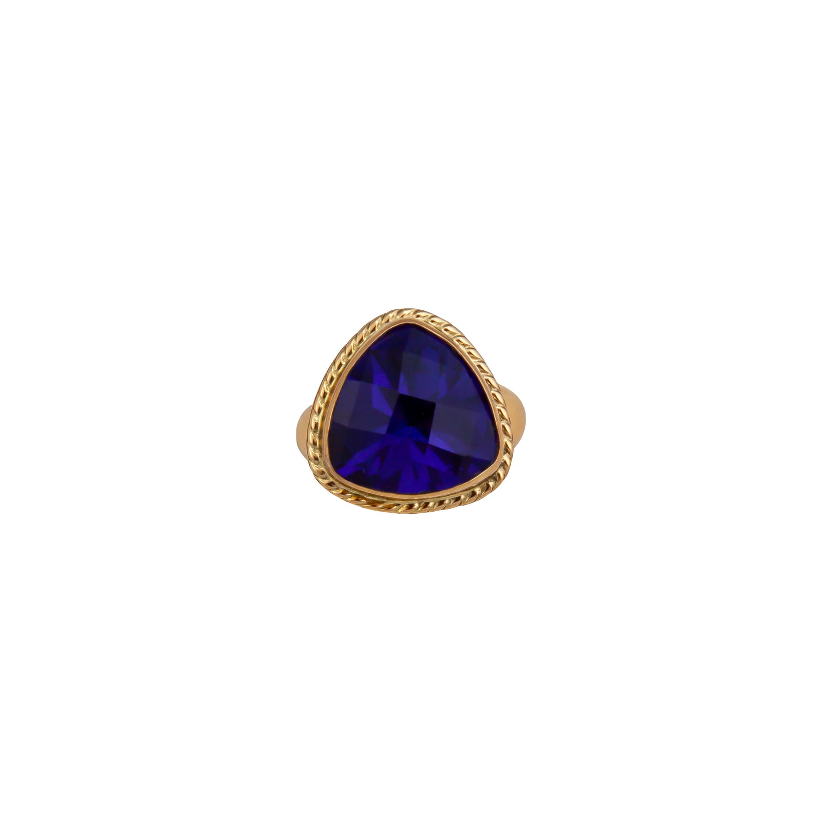 Alchemia Lab Tanzanite Trillion Rope Adjustable Ring | Charles Albert Jewelry