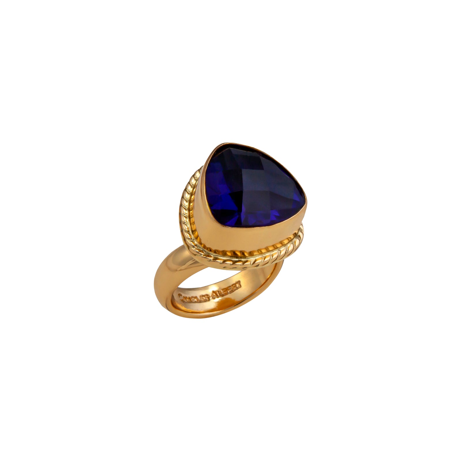 Alchemia Lab Tanzanite Trillion Rope Adjustable Ring | Charles Albert Jewelry