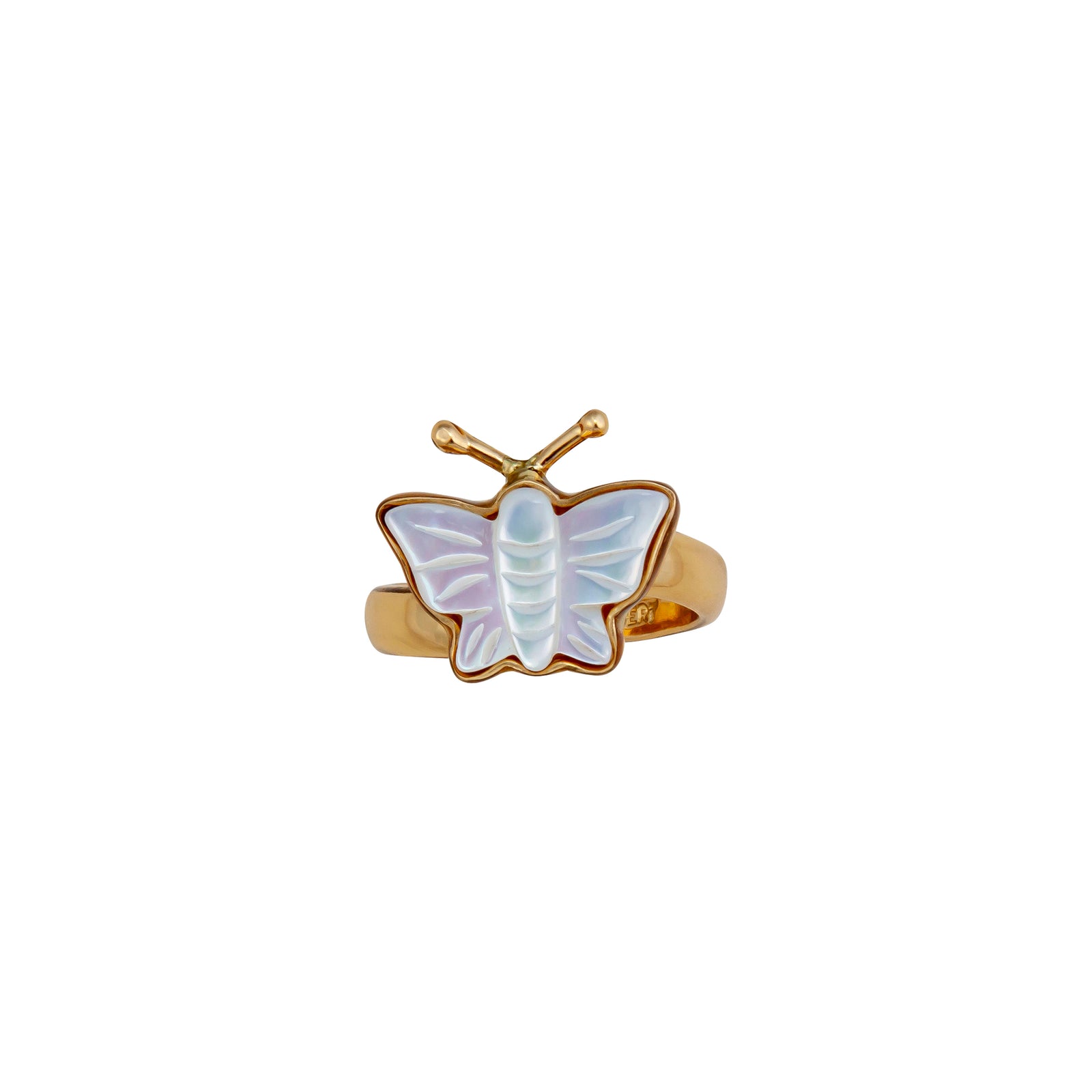 Alchemia Mother of Pearl Butterfly Adjustable Ring | Charles Albert Jewelry