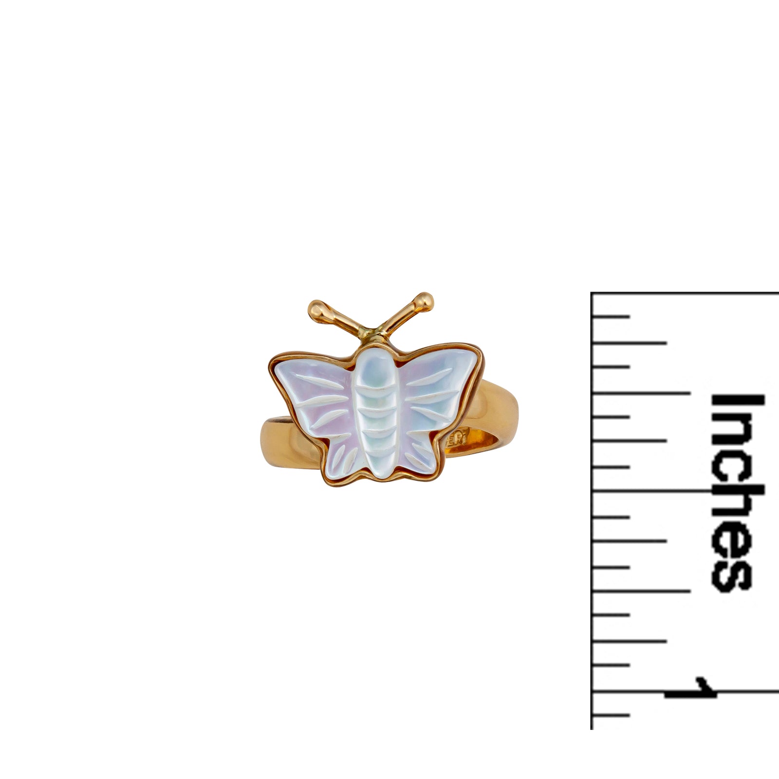 Alchemia Mother of Pearl Butterfly Adjustable Ring | Charles Albert Jewelry
